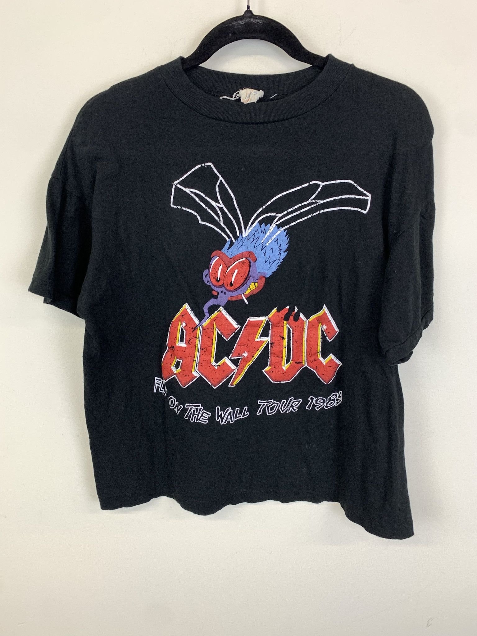 Vintage Acdc Fly On The Wall 1985 Tour Tee Singlestitch Rock Band Tee Size M Hoodie, Sweatshirt | PodTeesHub.com