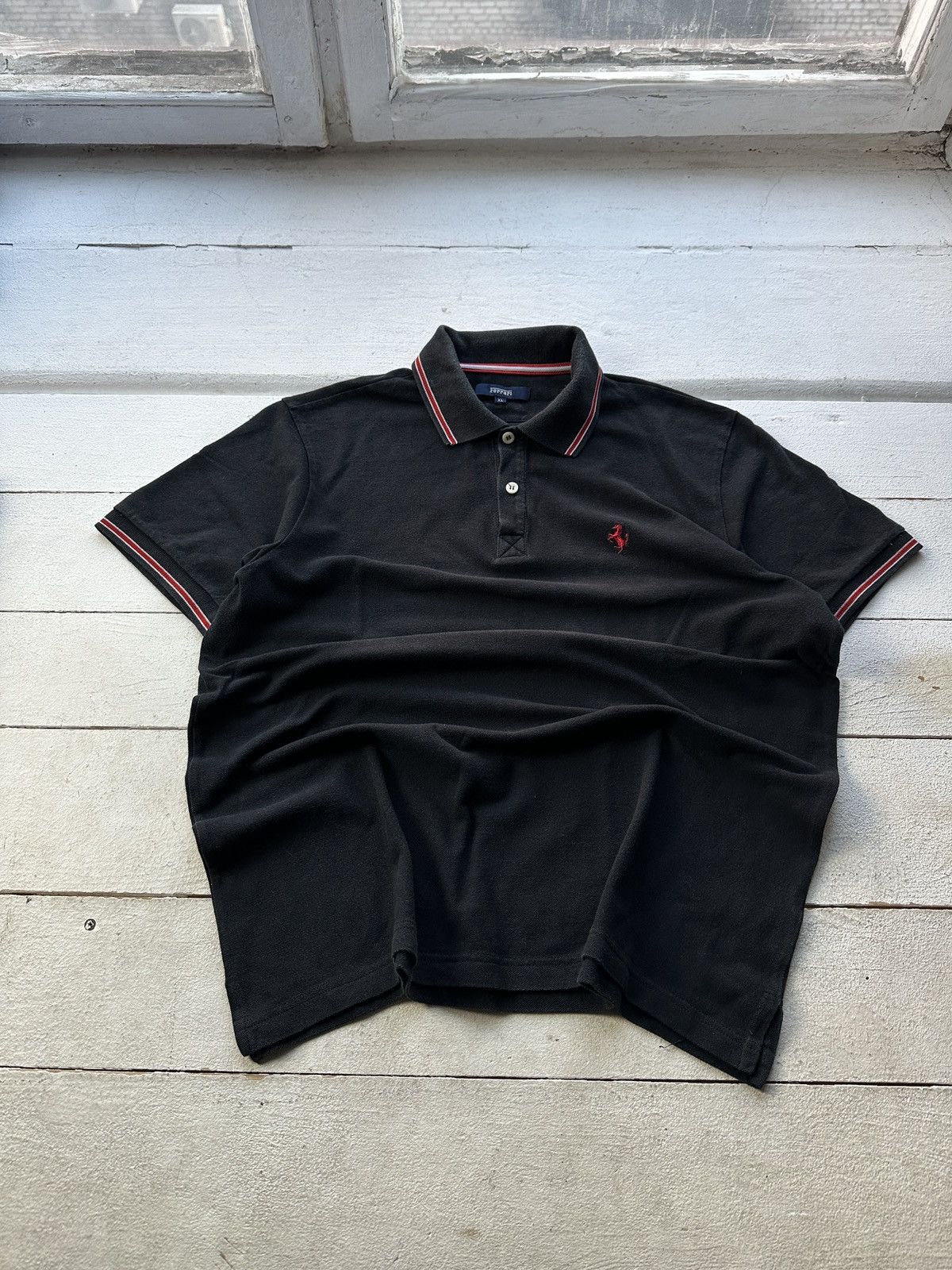 Racing Ferrari Black Polo Logo Sport Tee Men Black Fade Hoodie, Sweatshirt | PodTeesHub.com