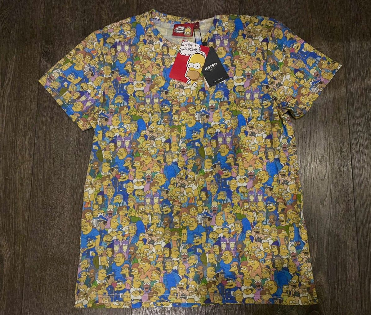 The Simpsons Small Simpsons Collage Tee Shirt Bart Lisa Homer On Red Blue Hoodie, Sweatshirt | PodTeesHub.com