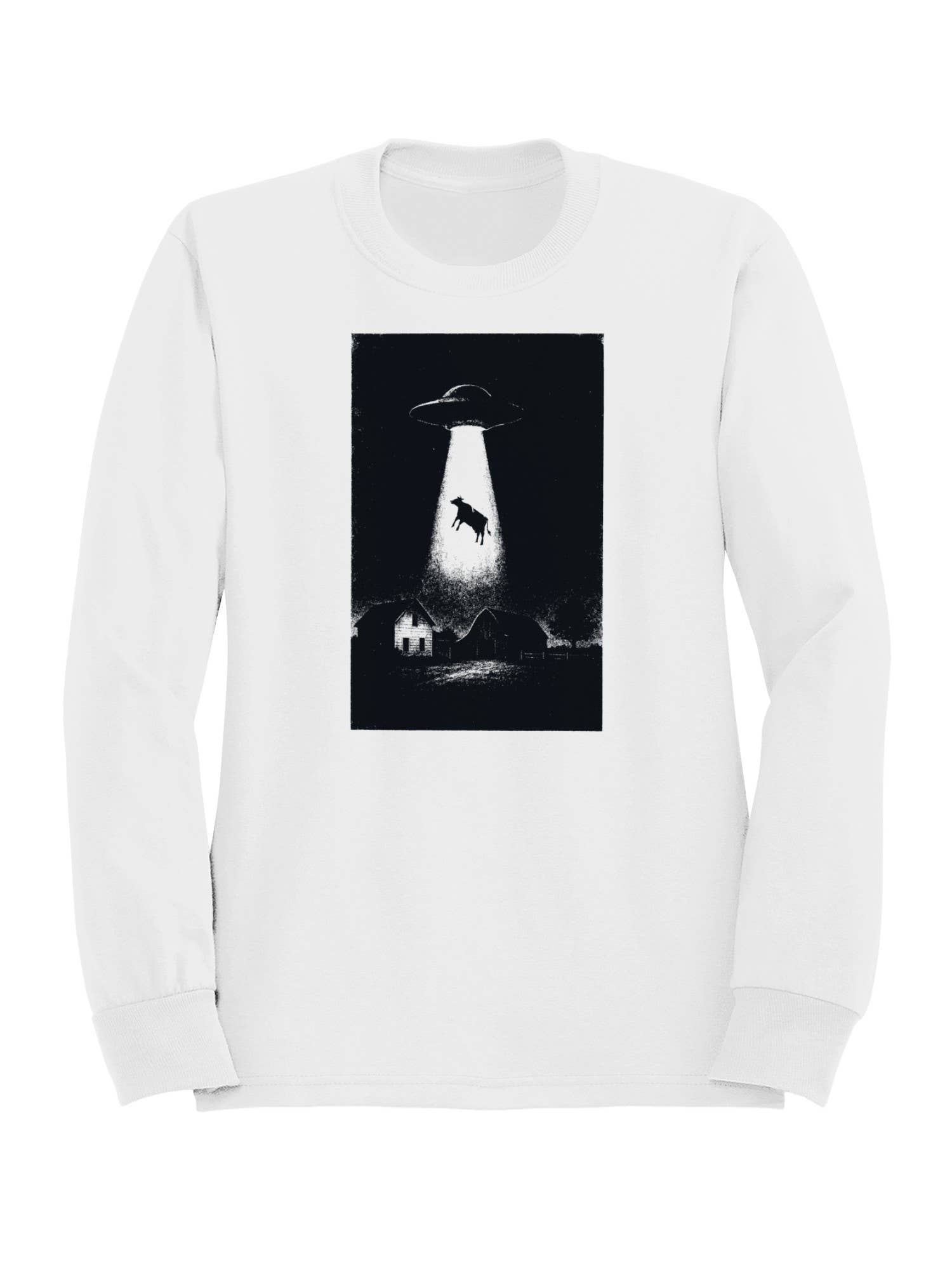 Ufo Abduction: Cow in Spotlight Men's Sweatshirt T-Shirts, Hoodie | PodTeesHub.com