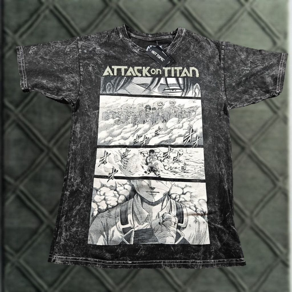 Vintage Attack Titan Shirt Medium Black Acid Wash Anime Manga T-Shirts, Hoodie, Sweatshirt