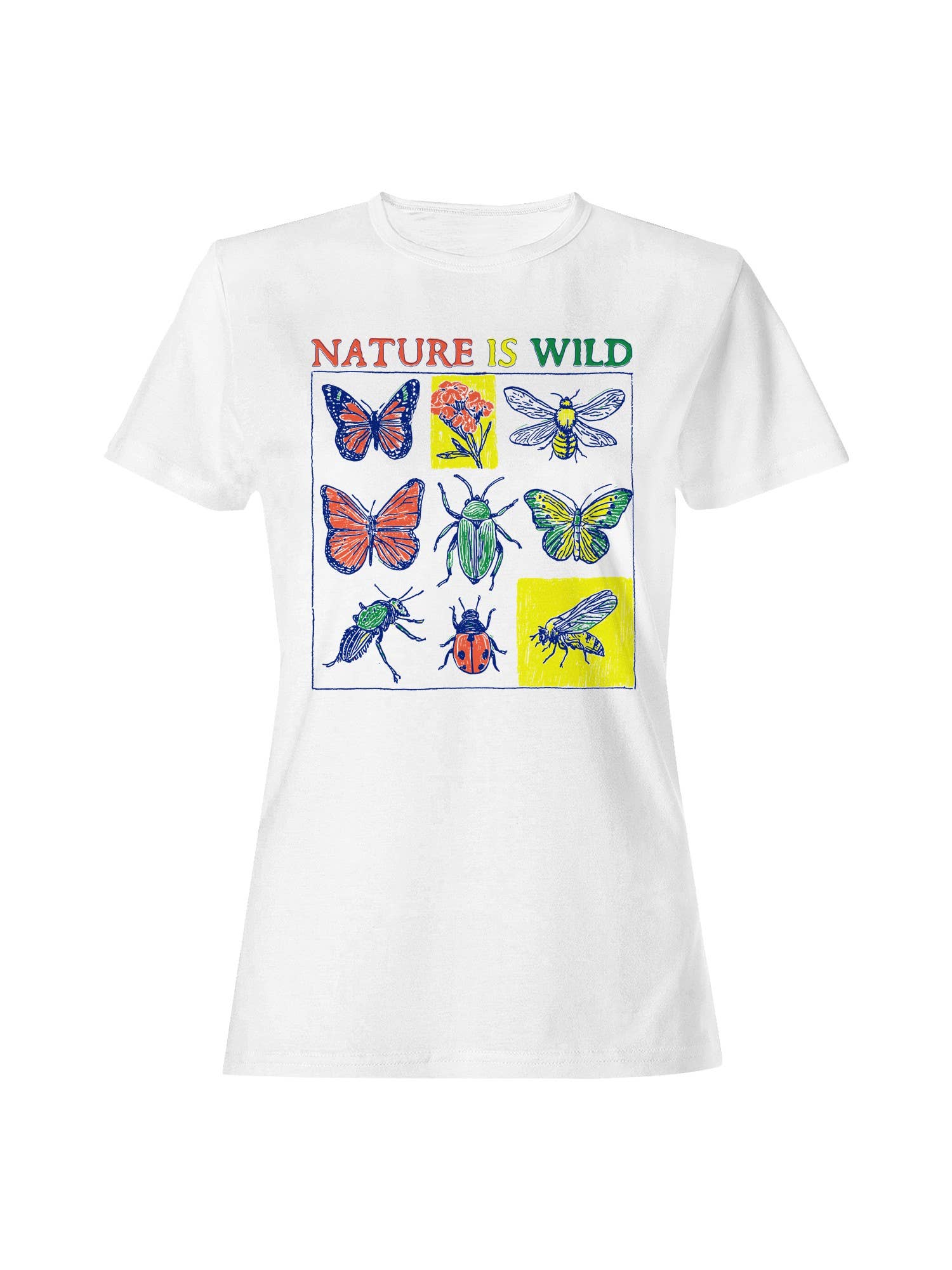 Nature Is Wild: Insects & Flowers Women's T-Shirt Hoodie, Sweatshirt | PodTeesHub.com