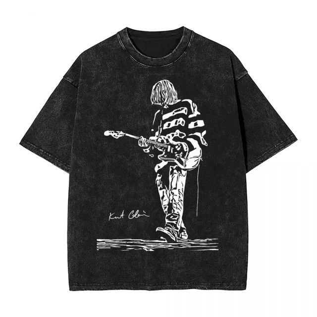 Japanese Brand Washed T Shirt Kurt Cobain Printed Graphic Hoodie, Sweatshirt | PodTeesHub.com