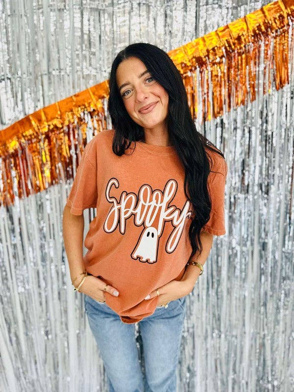 Spooky Ghost Double Puff-Glitter Tee Hoodie, Sweatshirt | PodTeesHub.com