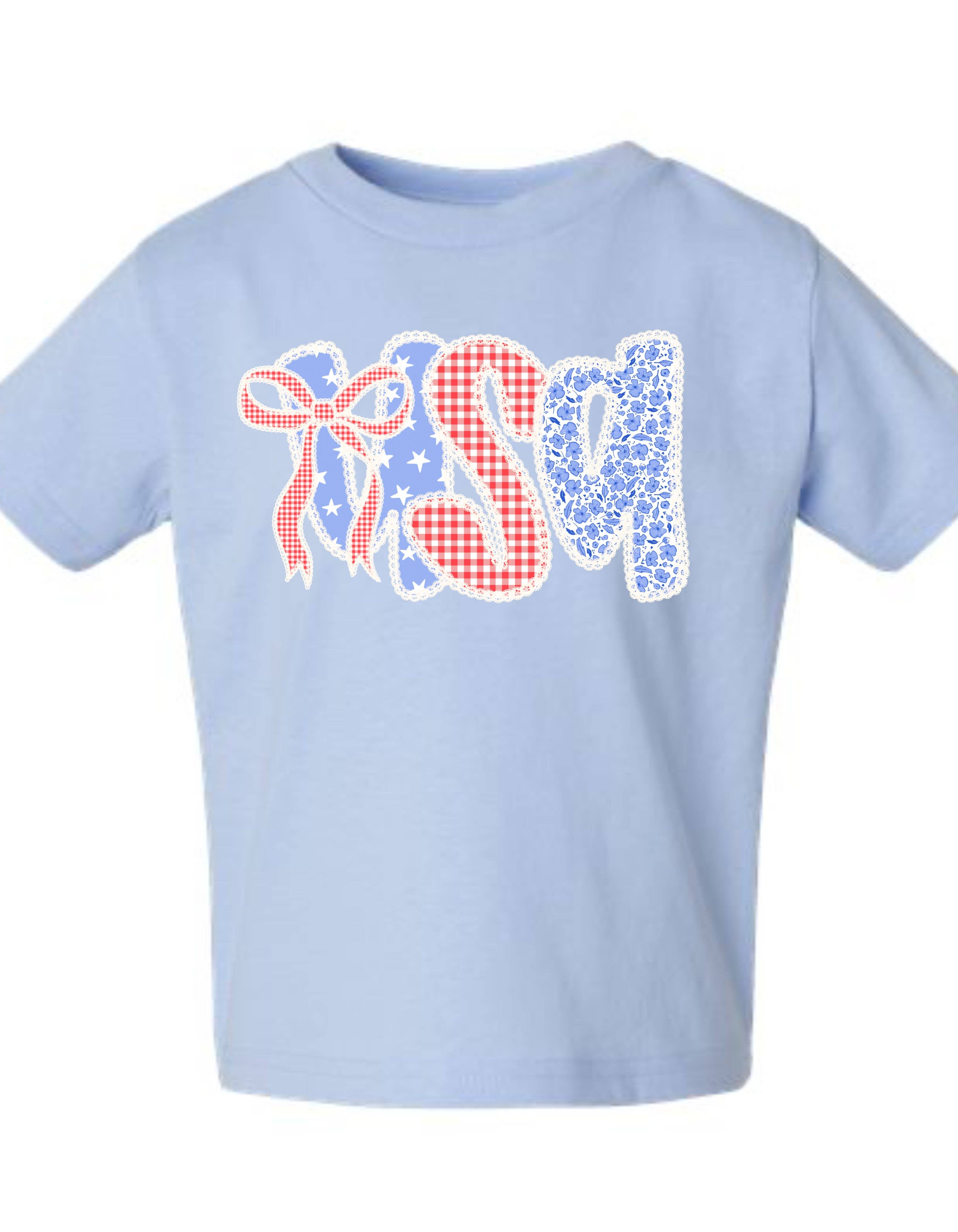 Toddler Lace Trim USA Graphic Tee Hoodie, Sweatshirt | PodTeesHub.com