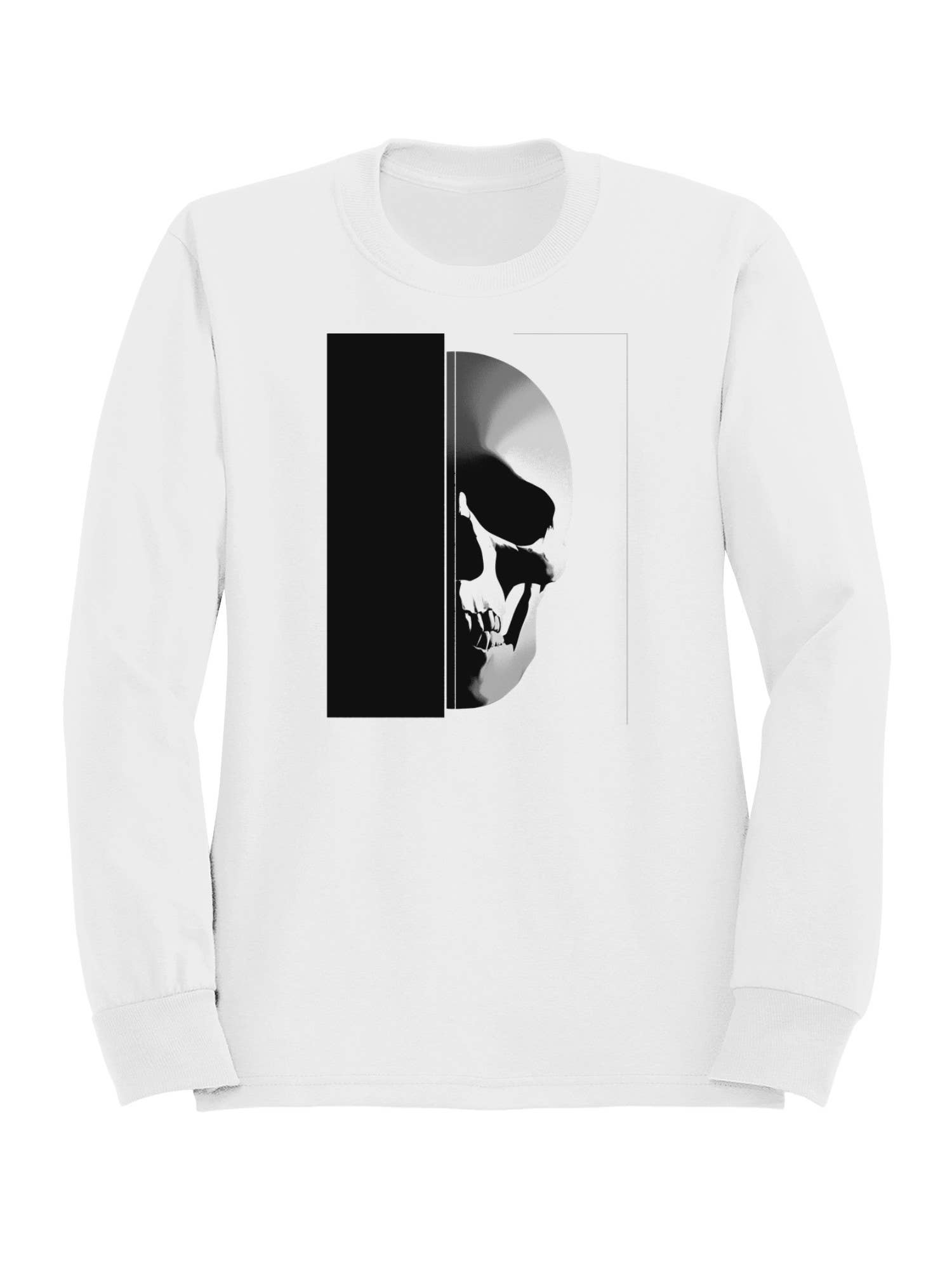 Half Shadow Sketched Skull Art Women's Sweatshirt T-Shirts, Hoodie | PodTeesHub.com