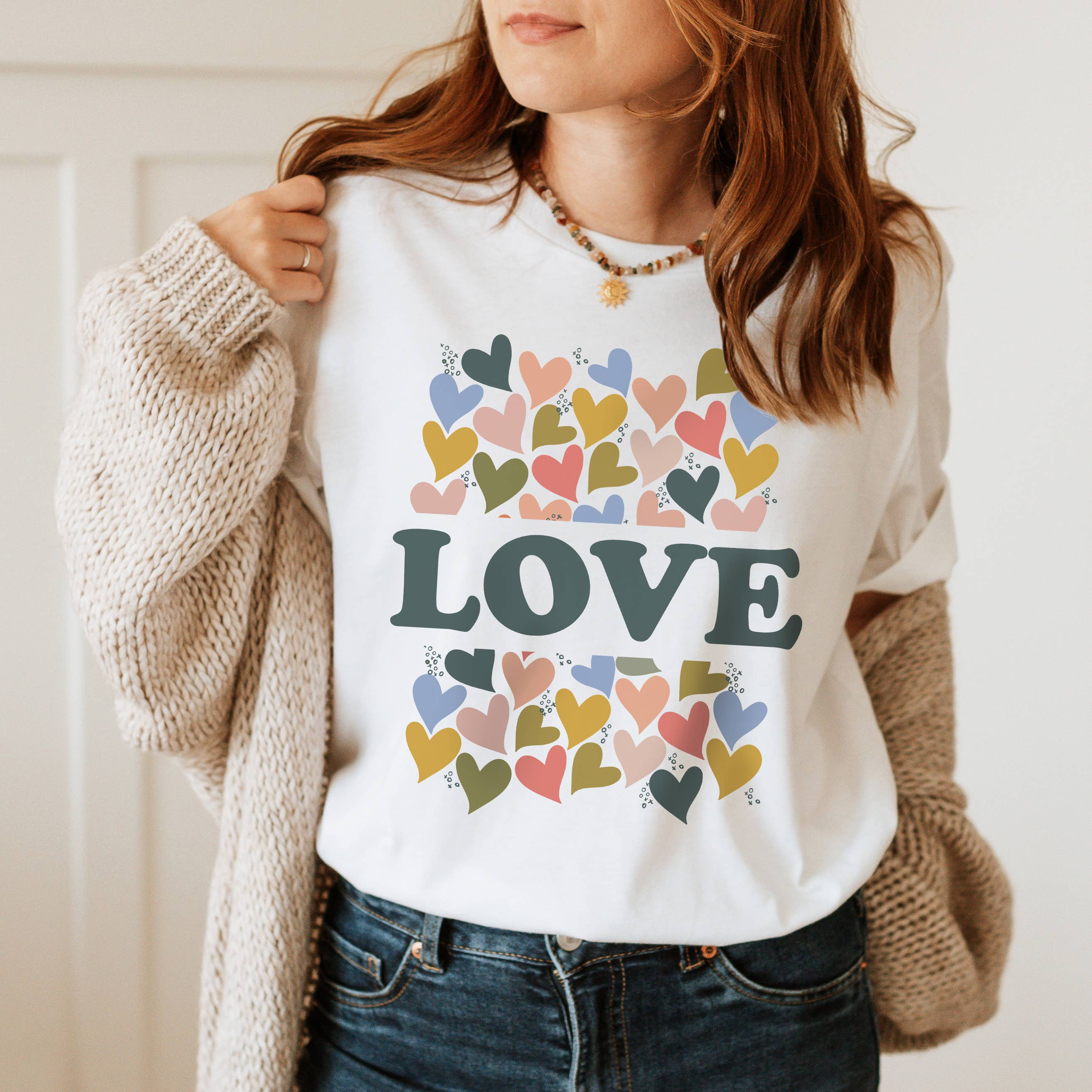 Love Hearts Tee | Valentine's Day | Sizes XS-2XL Hoodie, Sweatshirt | PodTeesHub.com