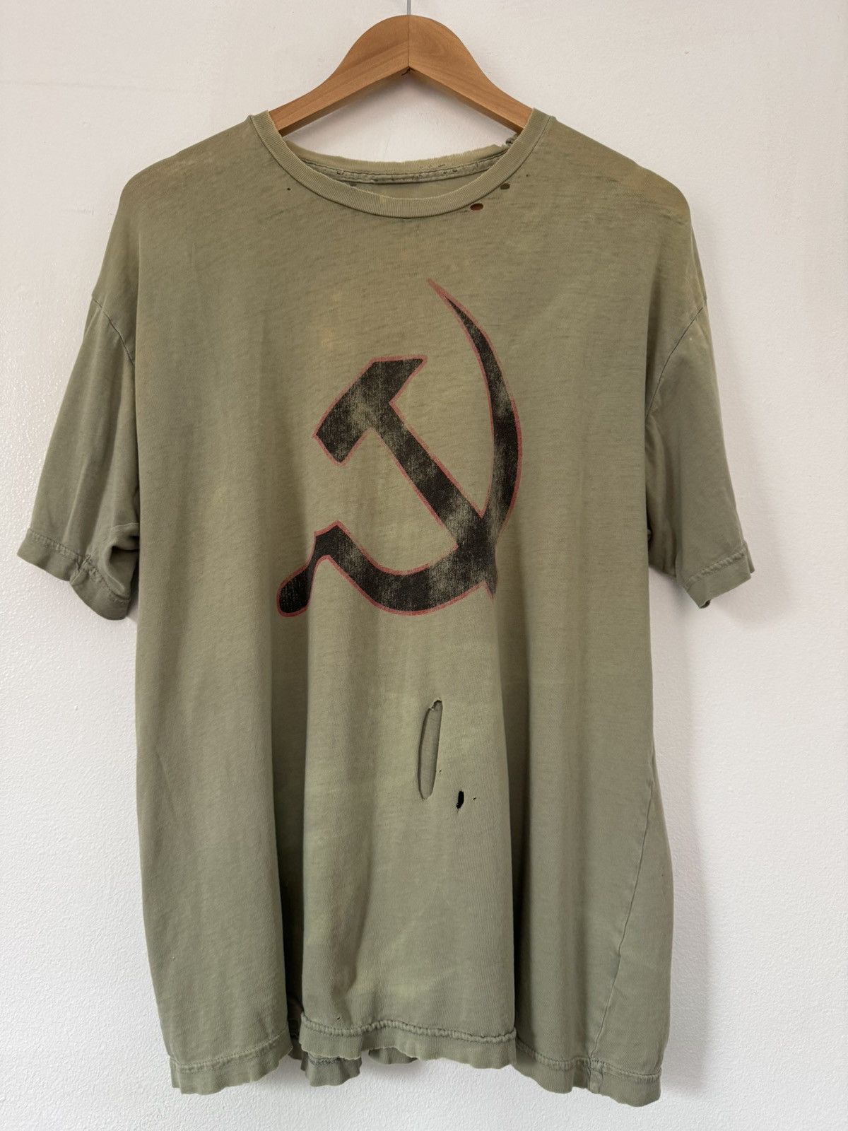 Vintage Paper Thin Distressed Communist Hammer Sickle T Shirt Hoodie, Sweatshirt | PodTeesHub.com