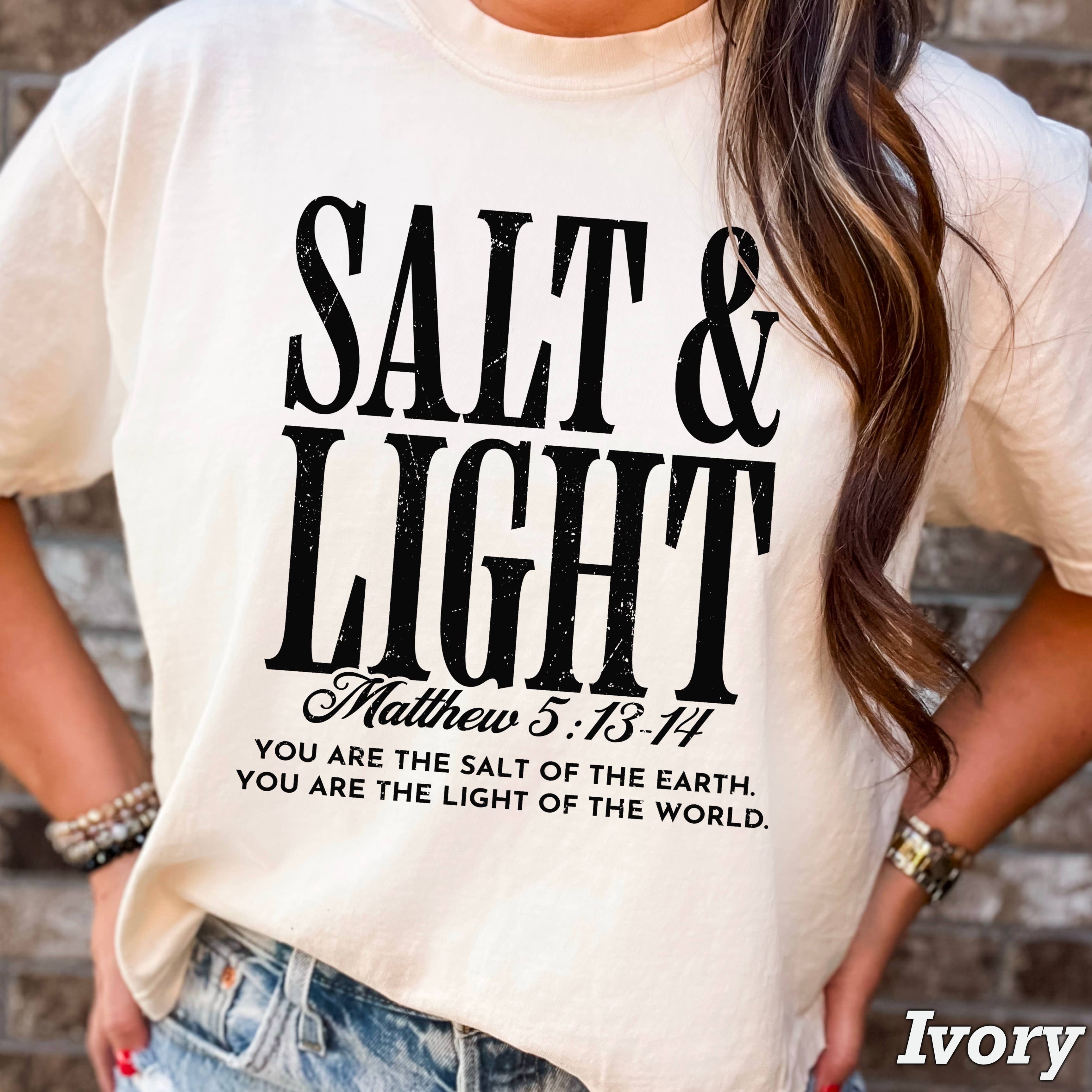 Salt & Light  Christian T-Shirt | Comfort Colors Hoodie, Sweatshirt | PodTeesHub.com