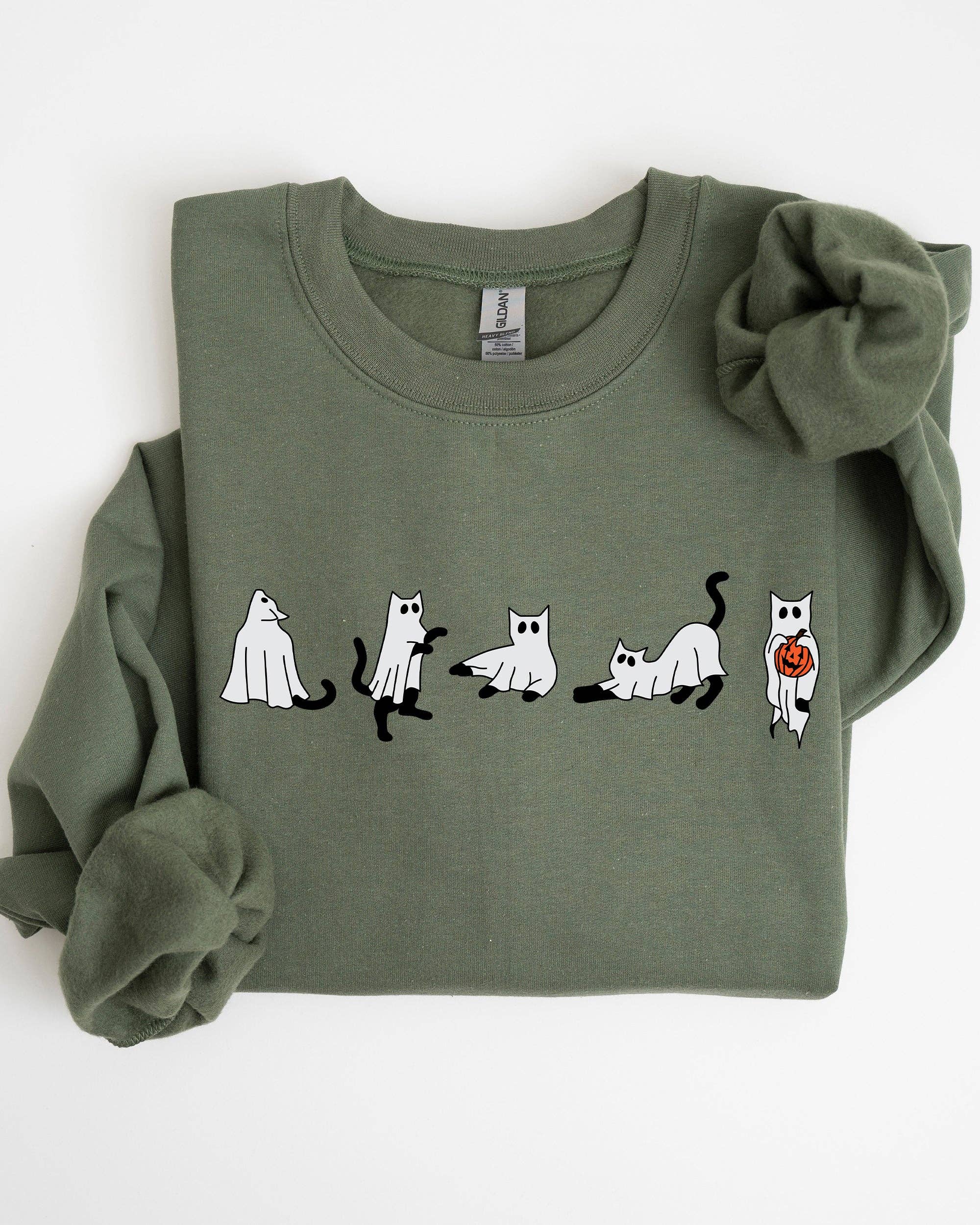 Cat Ghosts, Skeleton, Funny, Halloween, Costume Sweatshirt T-Shirts, Hoodie | PodTeesHub.com