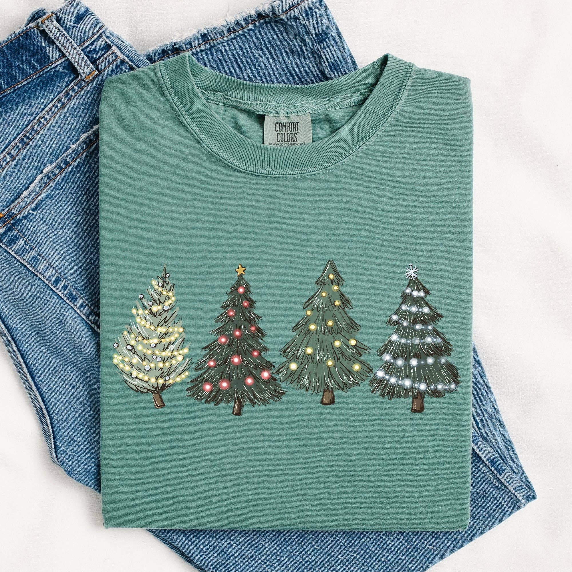 Christmas Trees, Winter, Snow, Santa Tshirt Hoodie, Sweatshirt | PodTeesHub.com