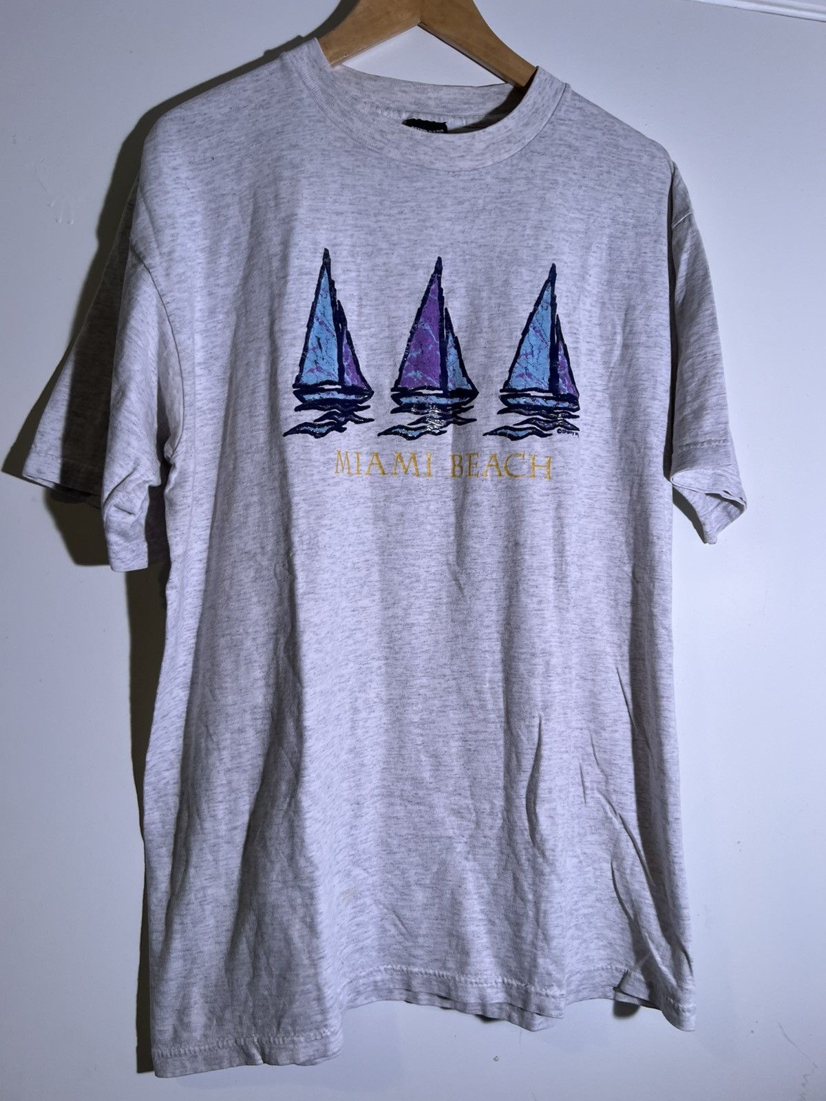 Vintage 90 S Vtg Vintage Miami Beach Florida Fl Retro Boat T Shirt Hoodie, Sweatshirt | PodTeesHub.com