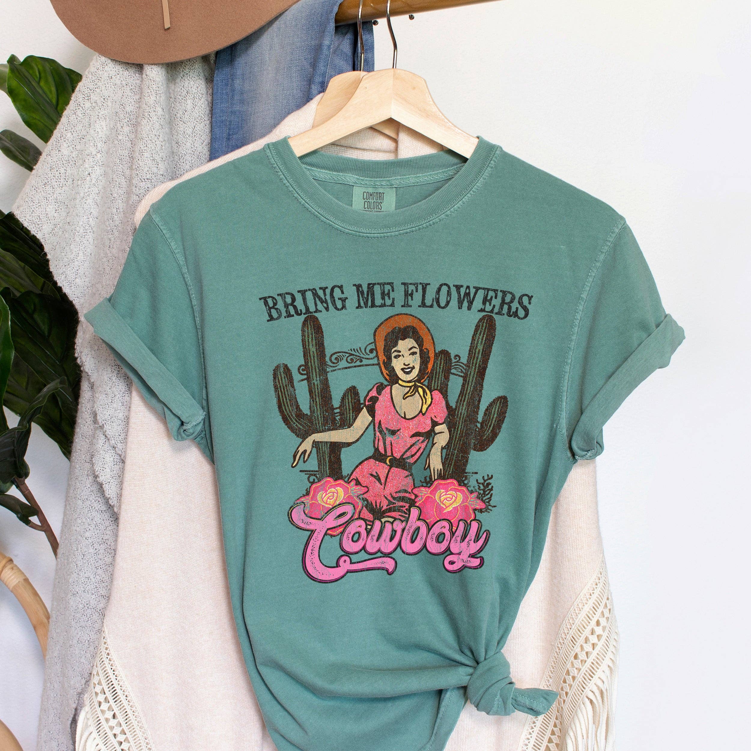 Bring Me Flowers Cowboy Vintage T-Shirt Hoodie, Sweatshirt | PodTeesHub.com