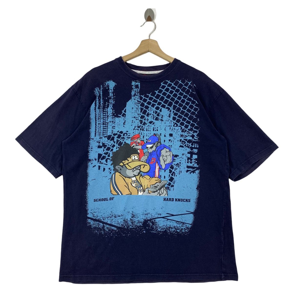 Vintage School Of Hard Knock Overprint Hip Hop Tee Hoodie, Sweatshirt | PodTeesHub.com