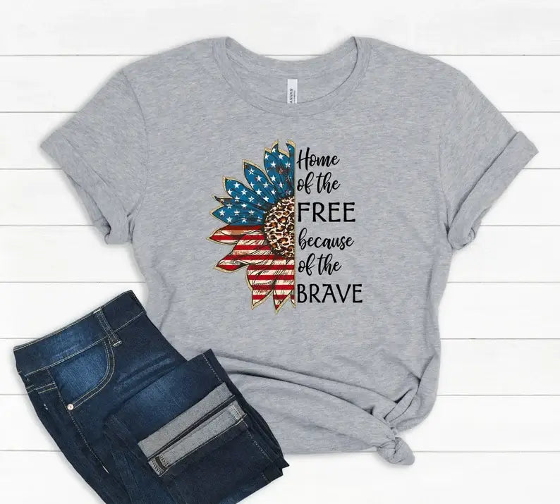 Home of the Free Because of the Brave T-Shirt Hoodie, Sweatshirt | PodTeesHub.com