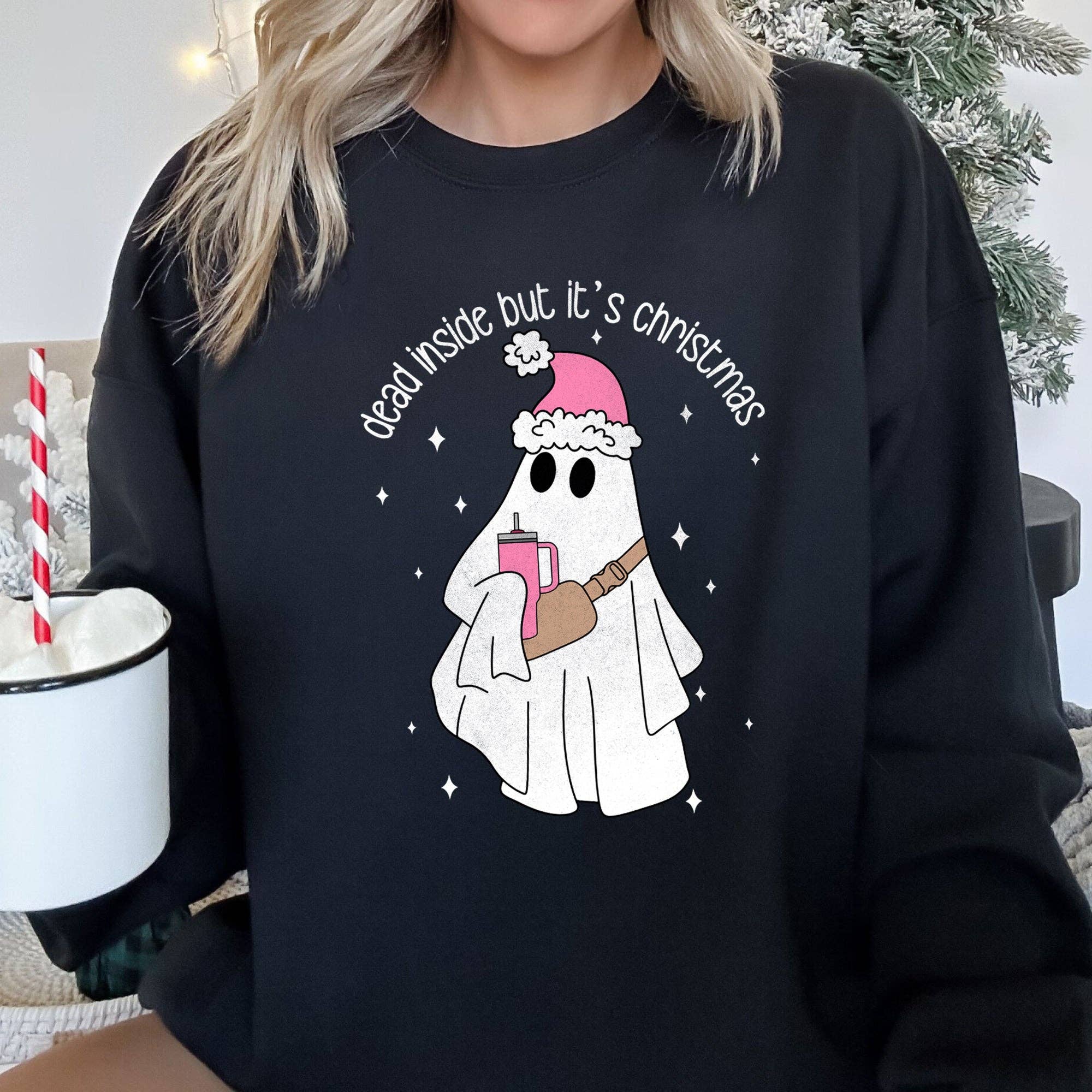 Dead Inside But It's Christmas Sweatshirt T-Shirts, Hoodie | PodTeesHub.com