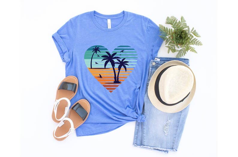 Summer Heart T-Shirt Hoodie, Sweatshirt | PodTeesHub.com