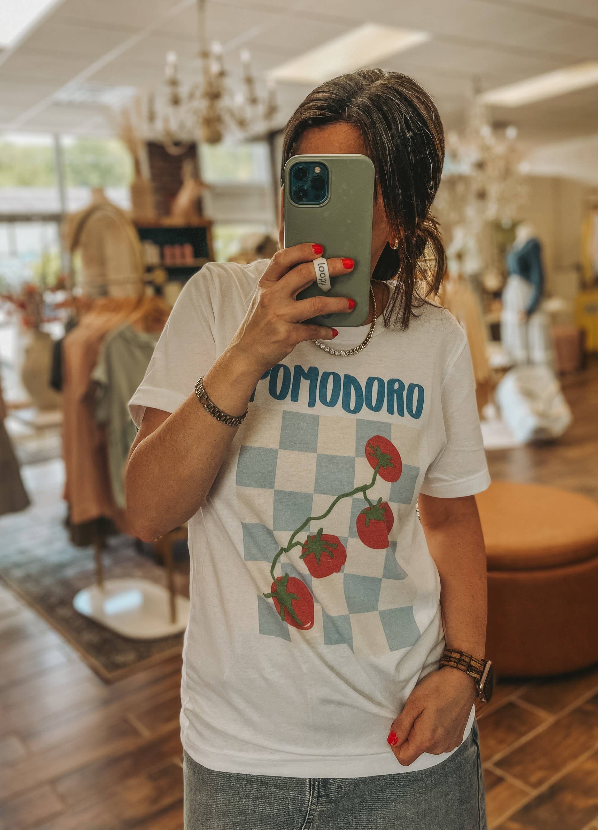 Pomodoro Checker Tomatoes Graphic Tee | Summer Tee Hoodie, Sweatshirt | PodTeesHub.com