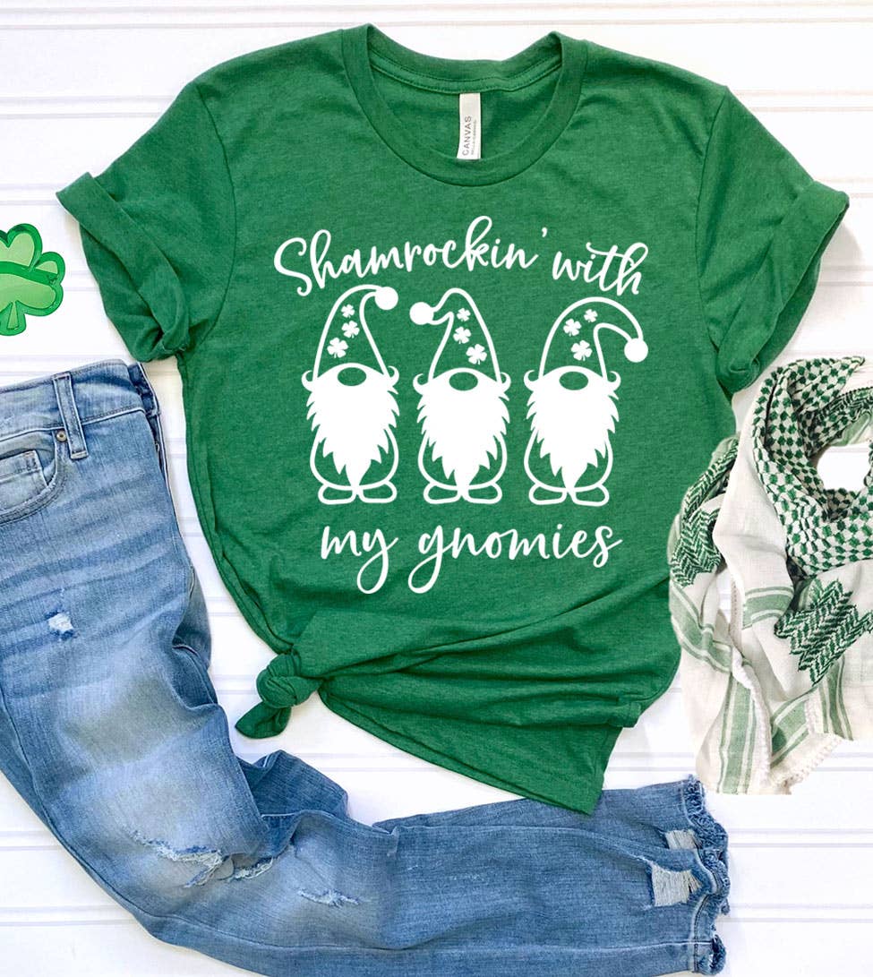 Shamrockin with My Gnomies - St. Patrick's Day Funny T-Shirt Hoodie, Sweatshirt | PodTeesHub.com