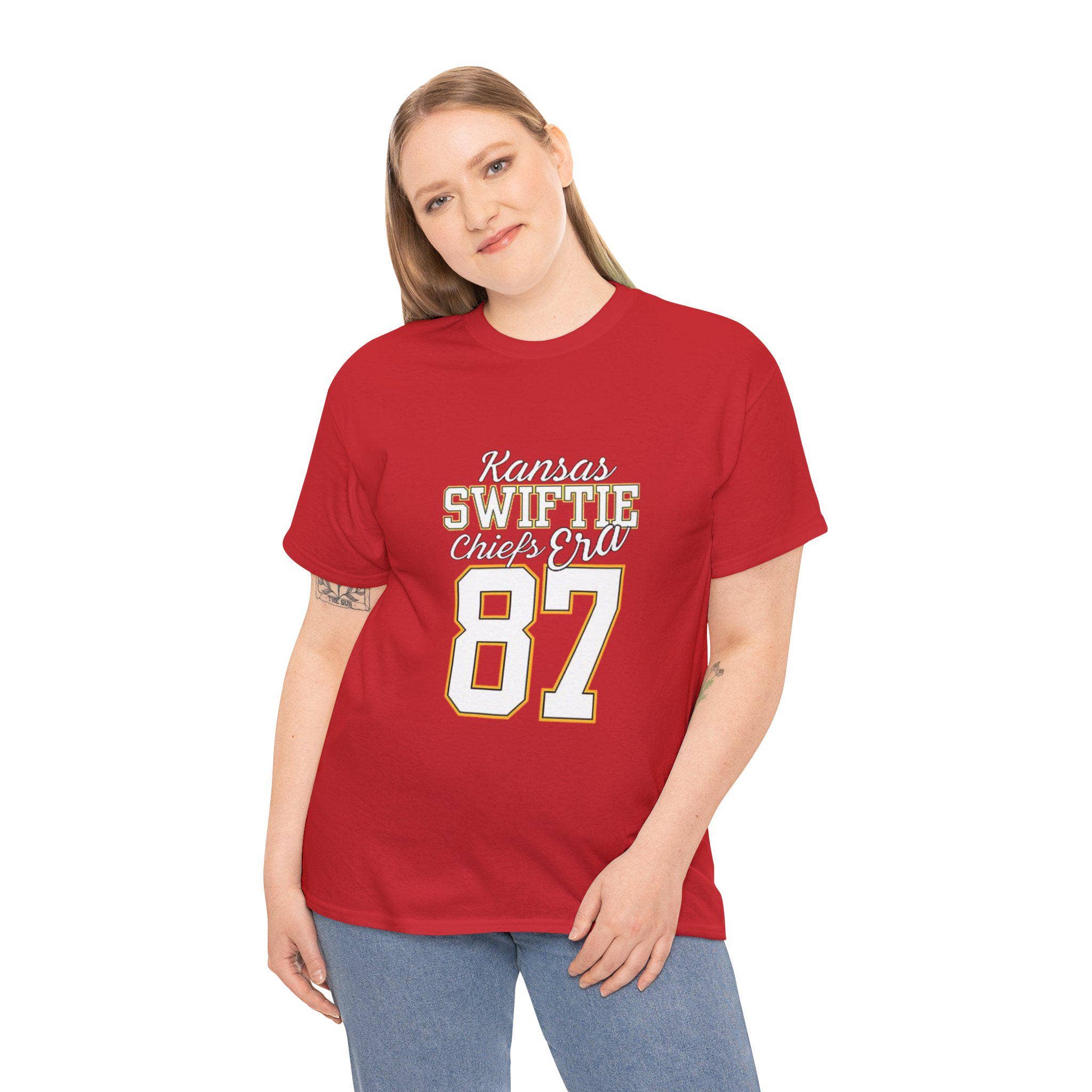Kansas Swiftie Chiefs Unisex Heavy Cotton T-Shirt Hoodie, Sweatshirt | PodTeesHub.com