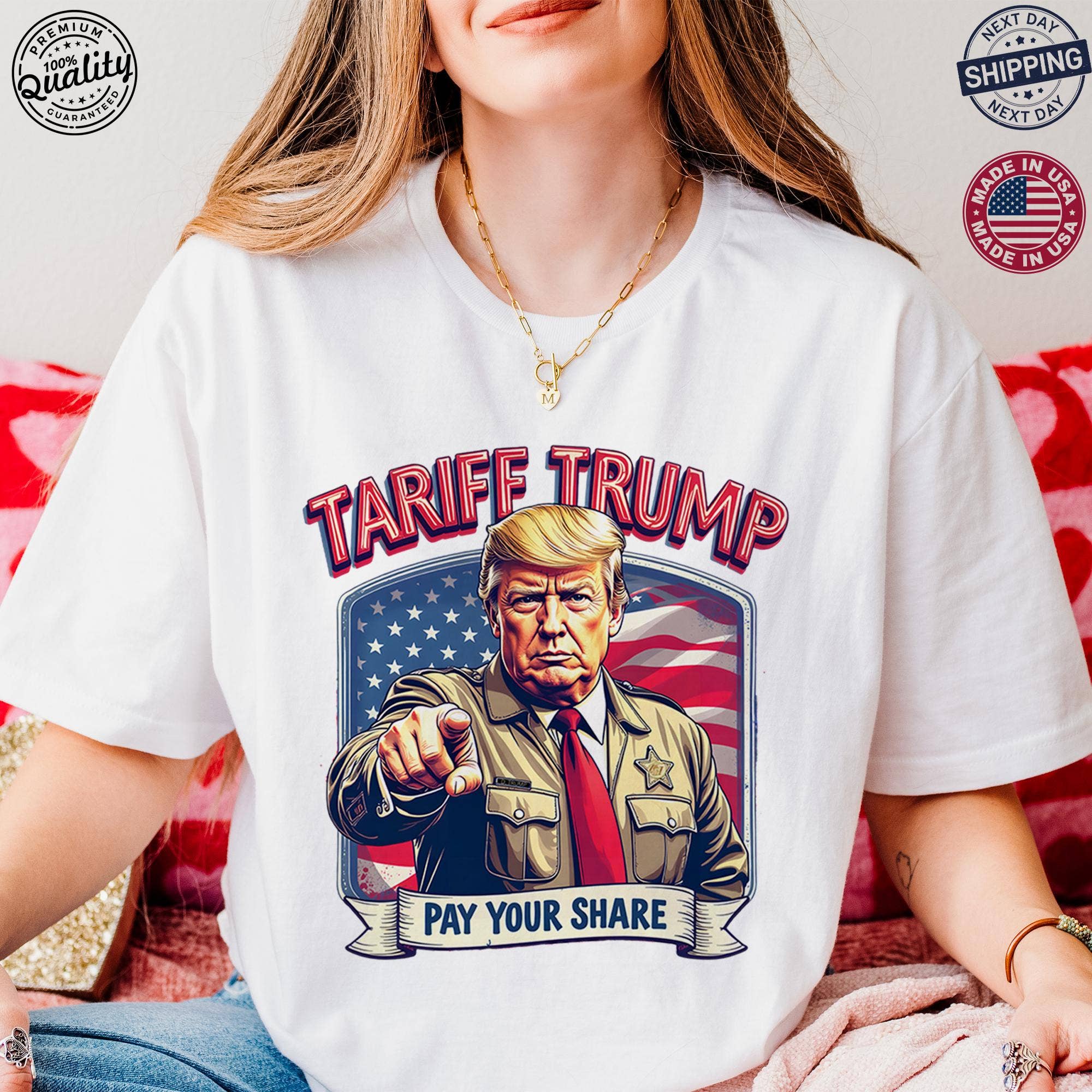 Trump Tariff Tee Funny Political T-Shirt Gifts For Him & Her Hoodie, Sweatshirt | PodTeesHub.com