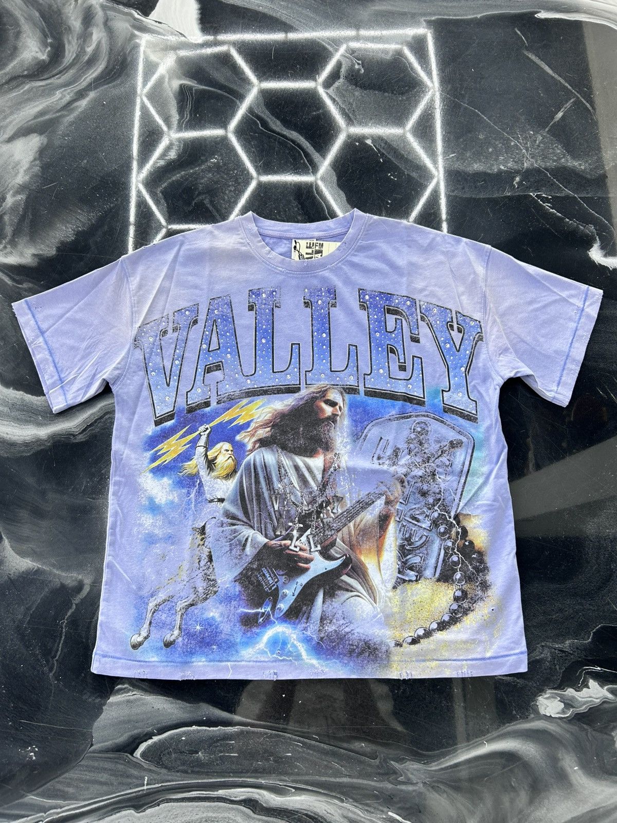 Vale Holy Metal Bling Tee Blue Size M Hoodie, Sweatshirt | PodTeesHub.com