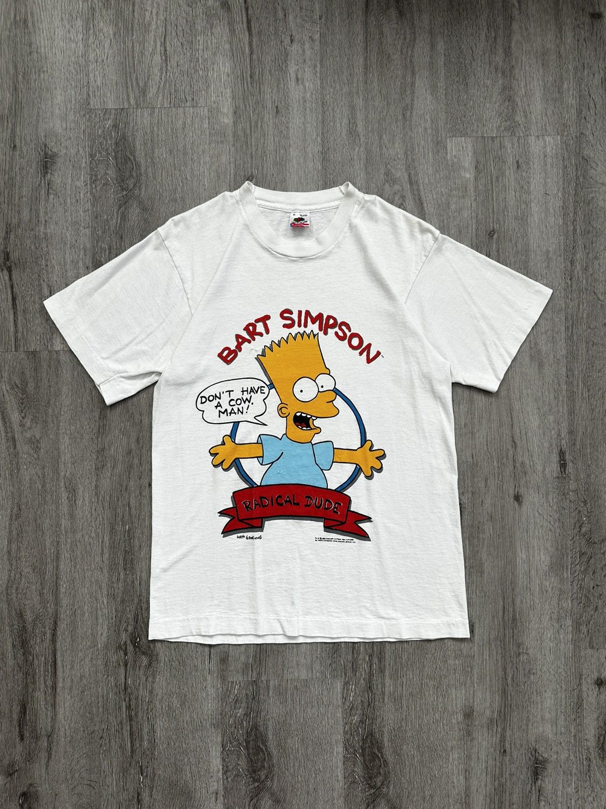 The Simpsons X Vintage 1989 Vintage Bart Simpson Radical Dude Shirt Hoodie, Sweatshirt | PodTeesHub.com