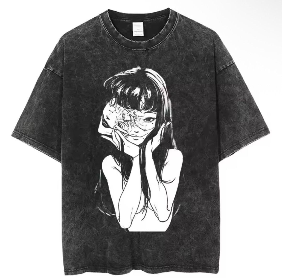 Japanese Brand Oversized Vintage Gothic Monster Girl Print Washed T Shirt Hoodie, Sweatshirt | PodTeesHub.com