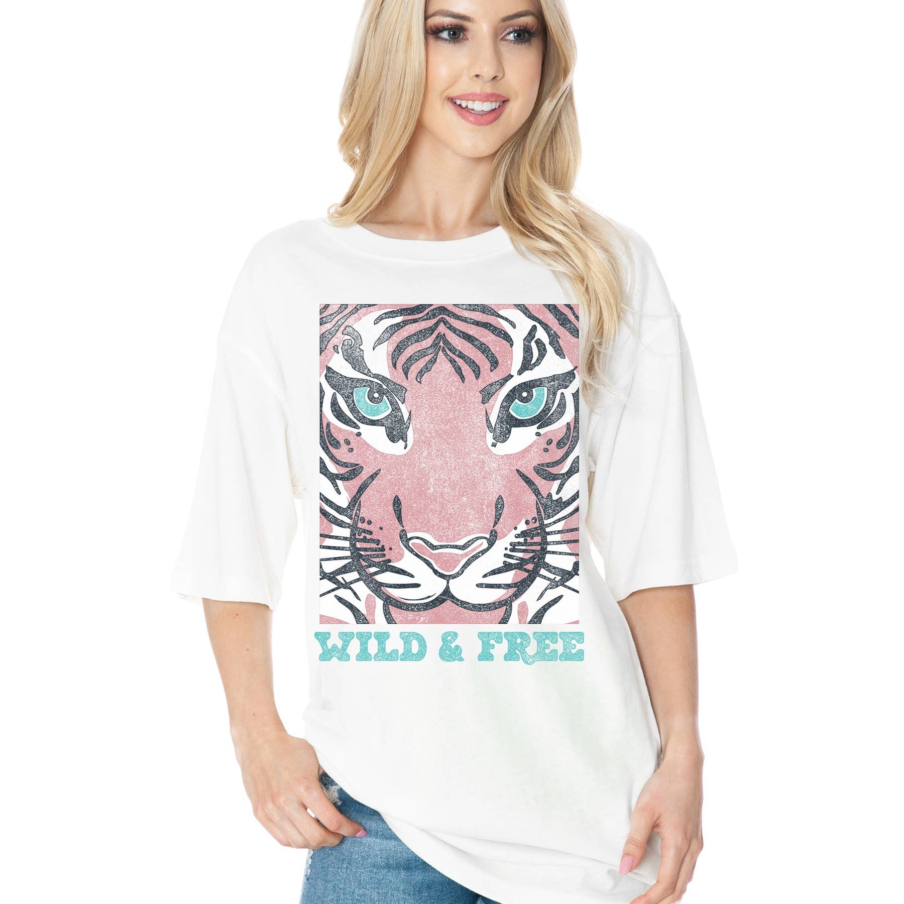 Unisex Oversized Graphic T-Shirt - Wild and Free Hoodie, Sweatshirt | PodTeesHub.com