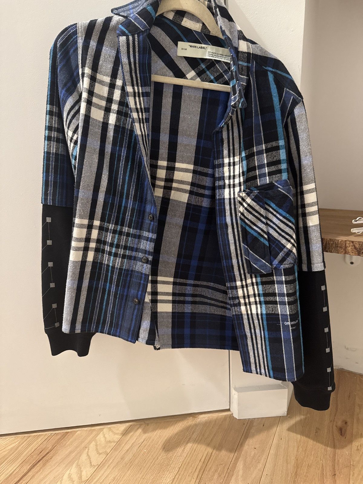 White Off White Flannel Crewneck Hybrid Thing T-Shirts, Hoodie, Sweatshirt | PodTeesHub.com
