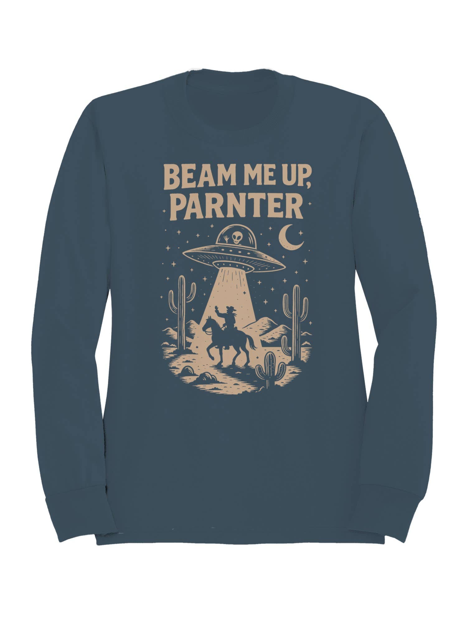 Beam Me Up, Parner Ufo Cowboy Men's Sweatshirt T-Shirts, Hoodie | PodTeesHub.com