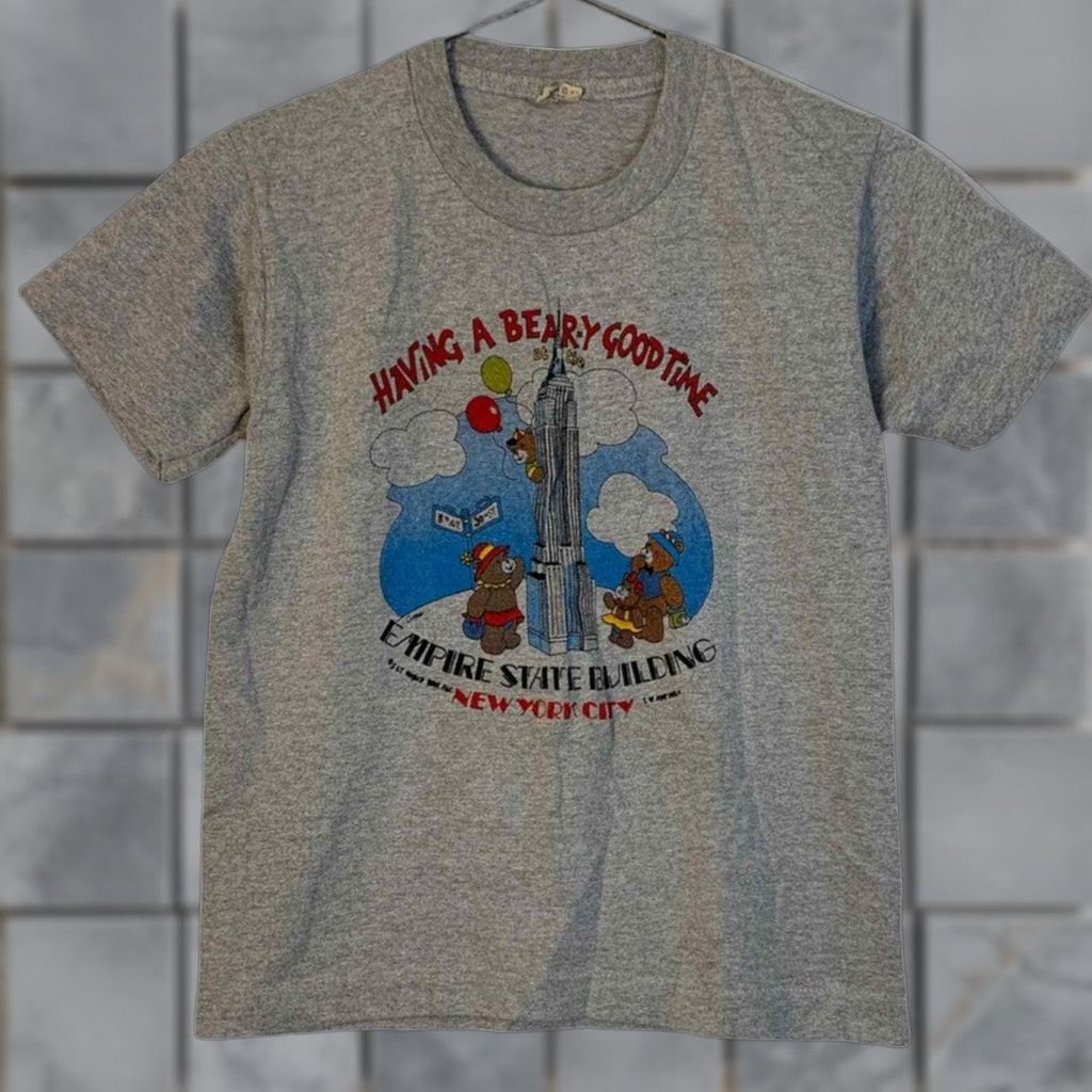Vintage Kids T Shirt State Empire State Gray M 10 12 M Unisex Boys Girls Hoodie, Sweatshirt | PodTeesHub.com