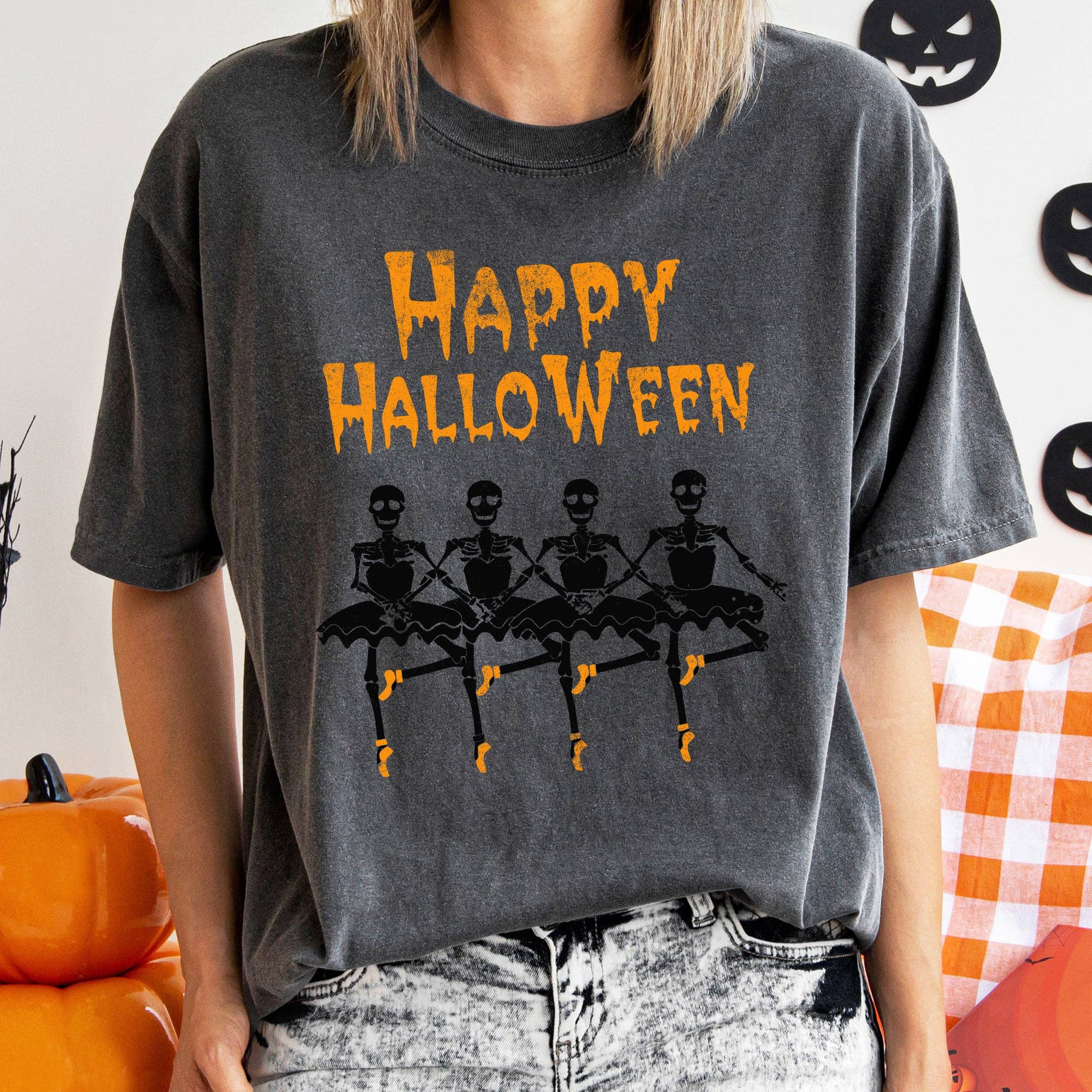 Happy Halloween Ballerinas Retro Halloween T-Shirt Hoodie, Sweatshirt | PodTeesHub.com