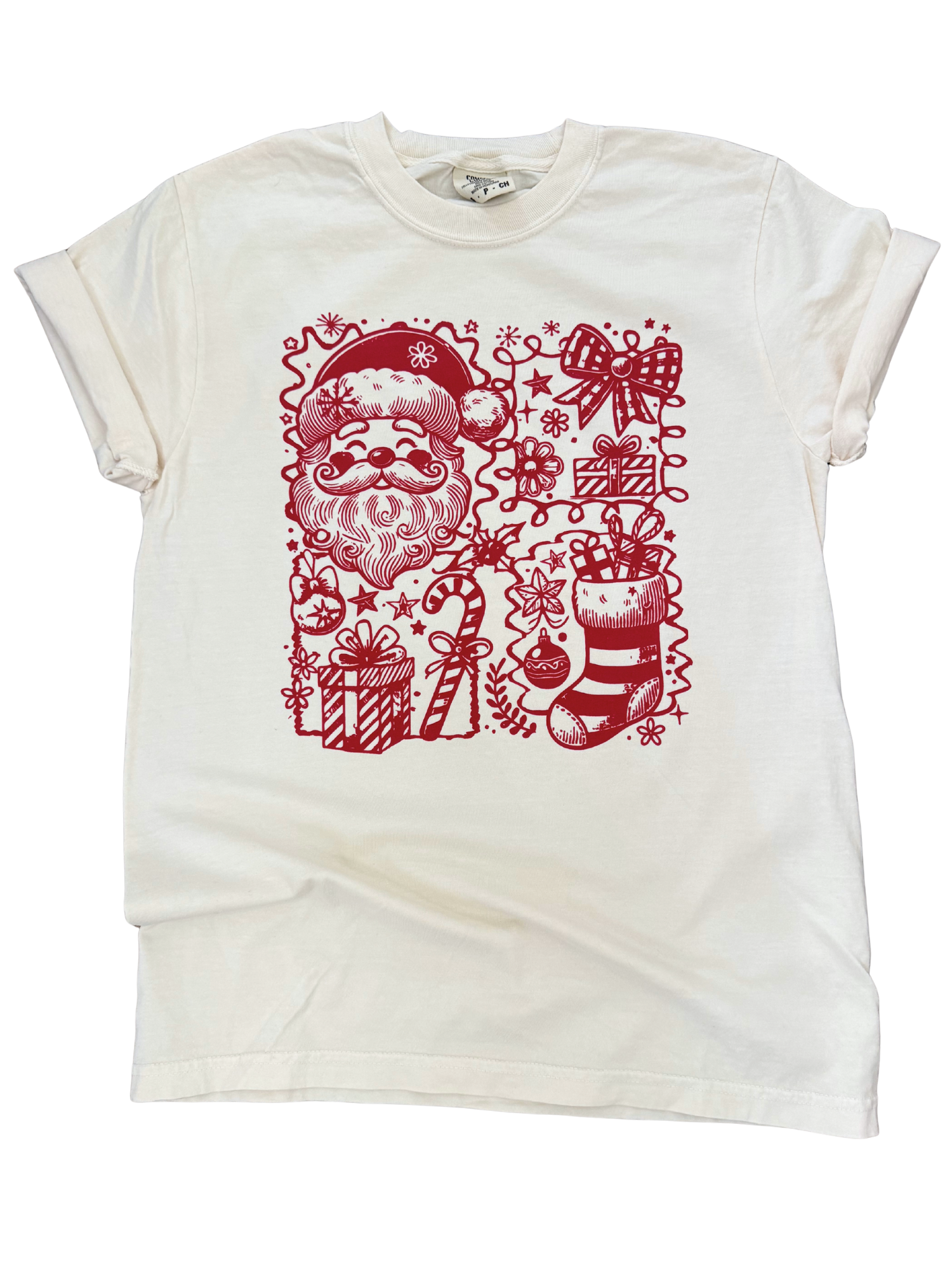 Vintage Christmas Doodles – Santa Sketch Holiday Tee Hoodie, Sweatshirt | PodTeesHub.com