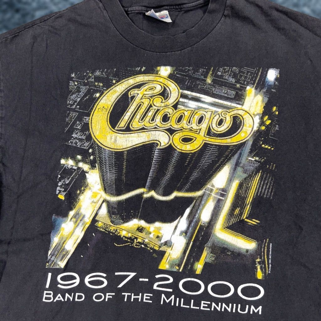 Vintage Hanes Chicago Band Shirt Mens Xl Black Graphic Print 90s Rock Tour Logo T Shirt Hoodie, Sweatshirt | PodTeesHub.com