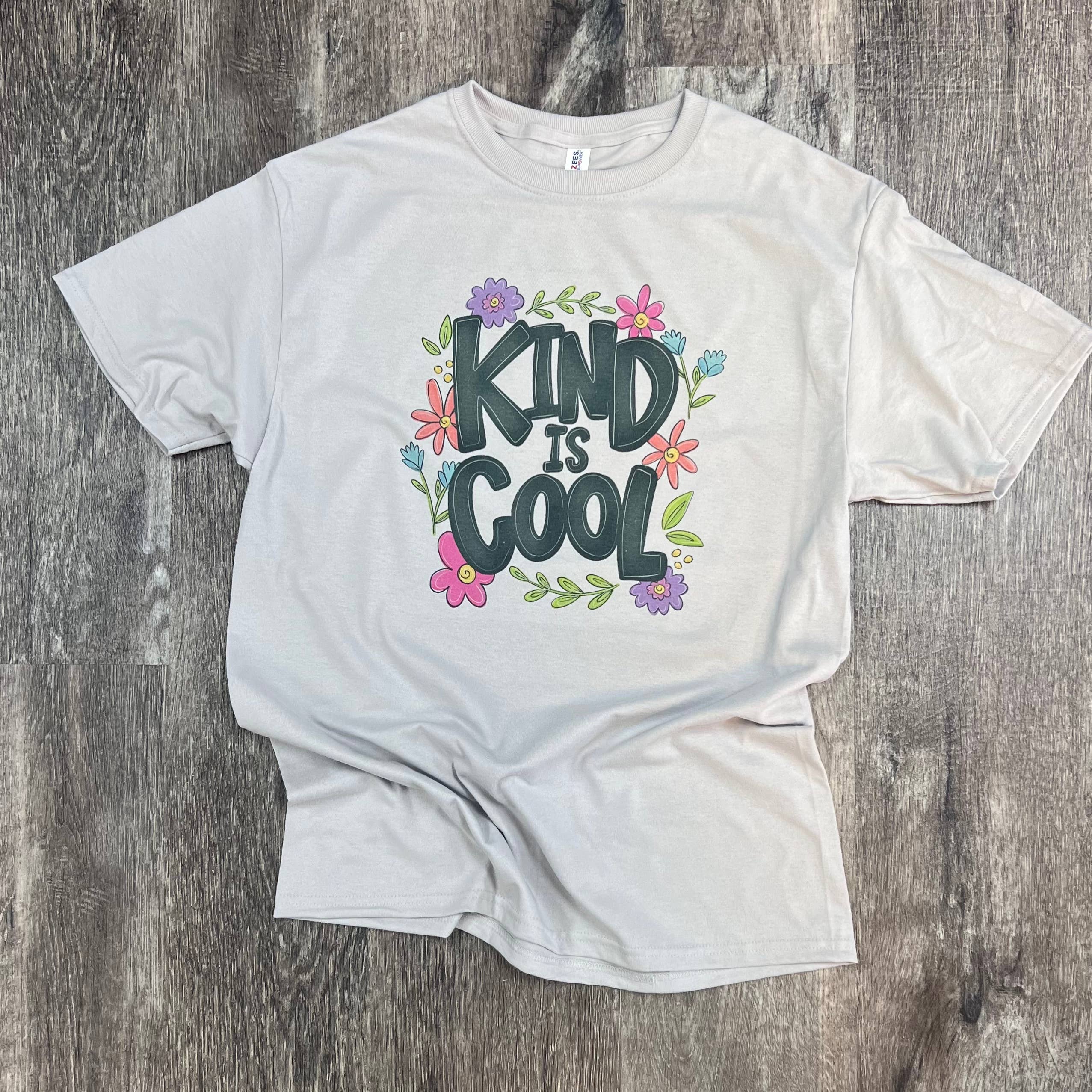 Kind Is Cool Floral On Silver Tee Hoodie, Sweatshirt | PodTeesHub.com