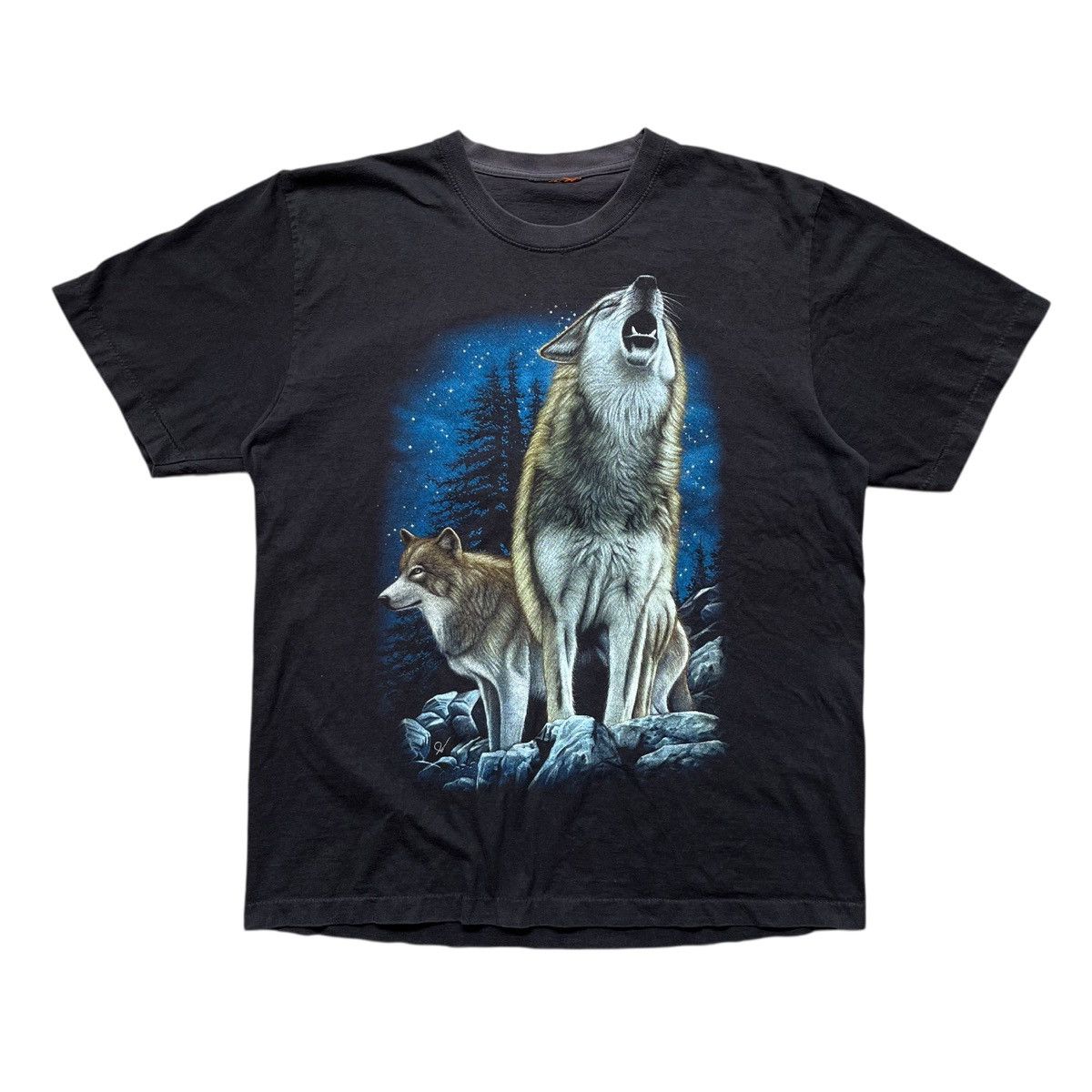 Vintage Wolves Mirror Printed Tee Hoodie, Sweatshirt | PodTeesHub.com