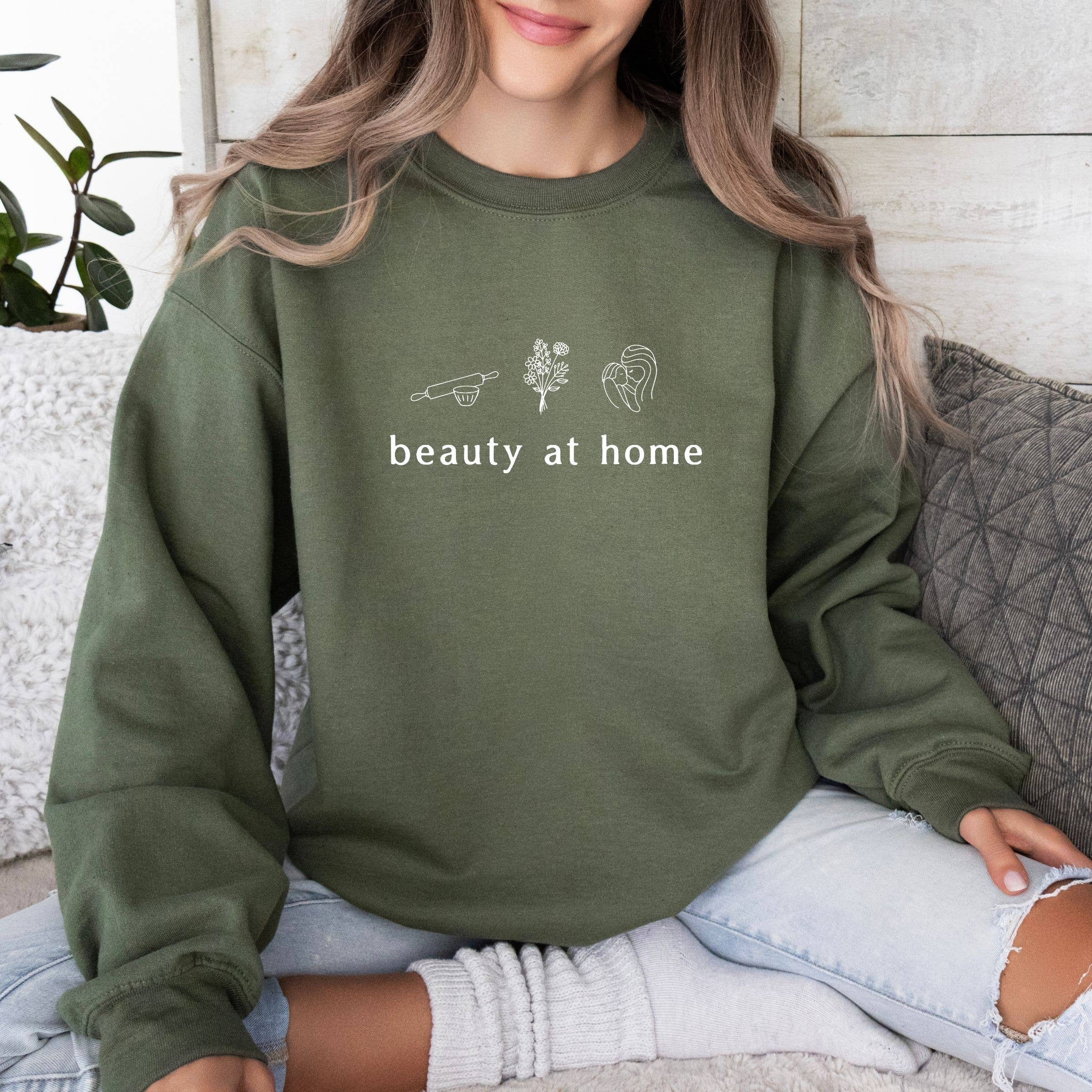 Beauty At Home Sweatshirt - Spring Western Apparel - Floral T-Shirts, Hoodie | PodTeesHub.com