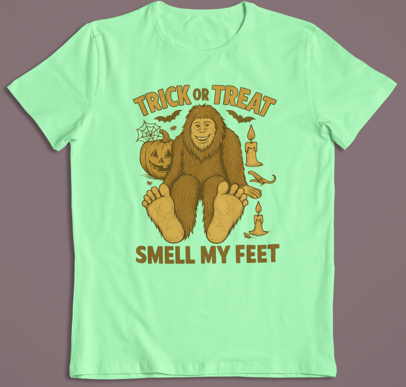 Smell My Feet Halloween Bigfoot Tshirt (Mint Green) Hoodie, Sweatshirt | PodTeesHub.com