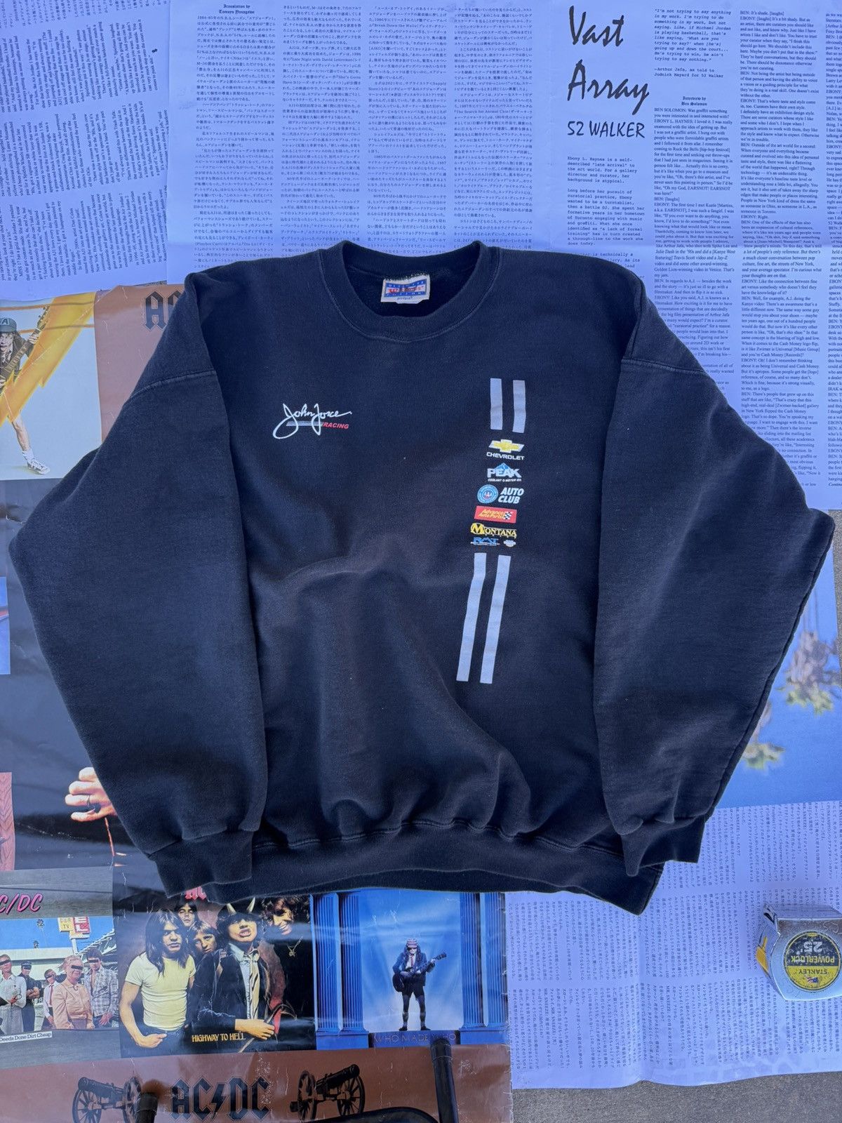 Vintage John Force Racing Crewneck Sweatshirt Y2k Black Xl Nascar T-Shirts, Hoodie | PodTeesHub.com