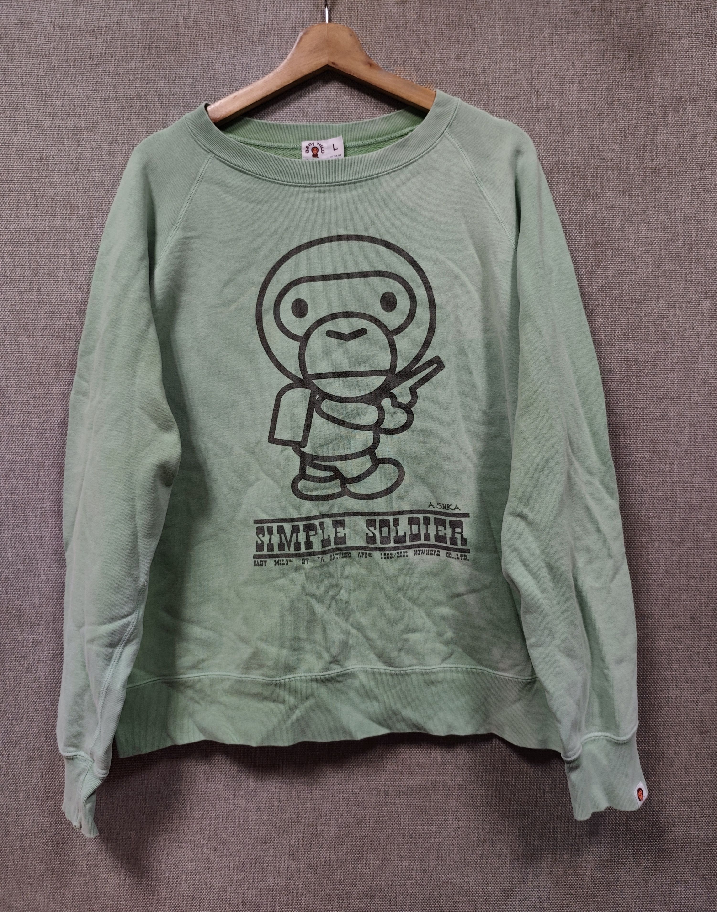 Vintage Sweatshirt Baby Milo By Bathing Ape Simple Soldier T-Shirts, Hoodie | PodTeesHub.com