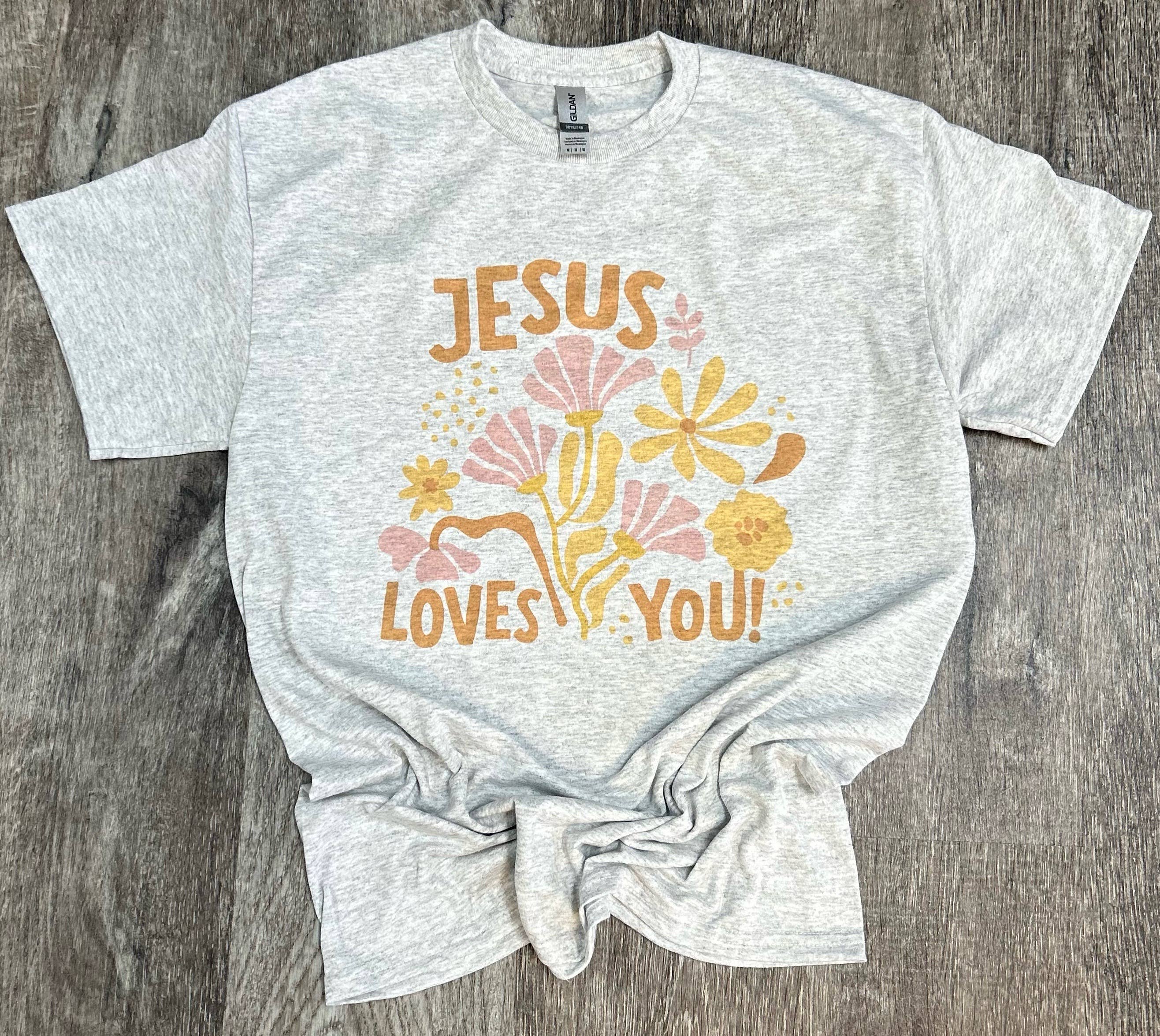 Jesus Loves You On Ash Gray Tee Hoodie, Sweatshirt | PodTeesHub.com