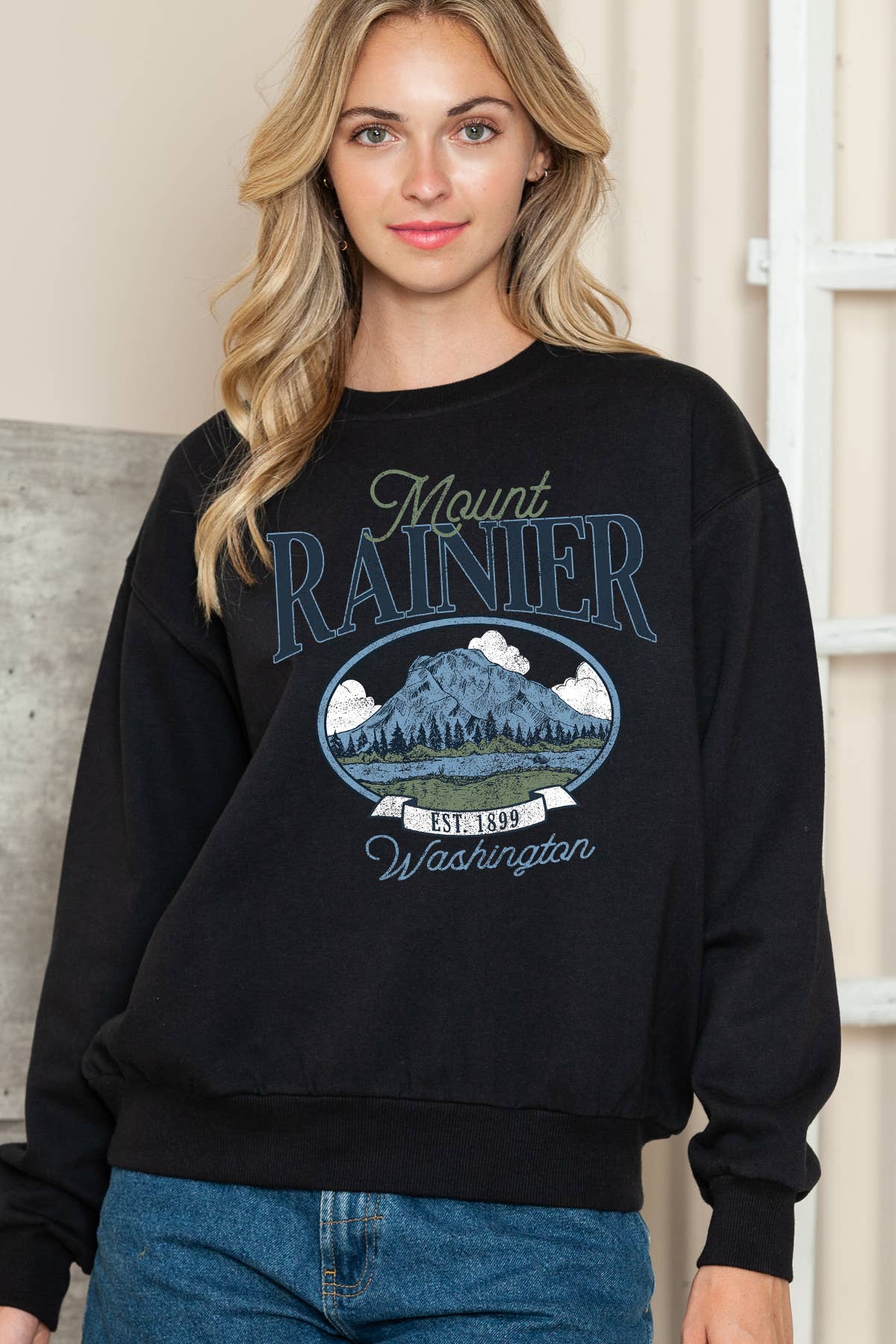Women Mount Rainier Graphic Print Pullover Sweater T-Shirts, Hoodie, Sweatshirt | PodTeesHub.com