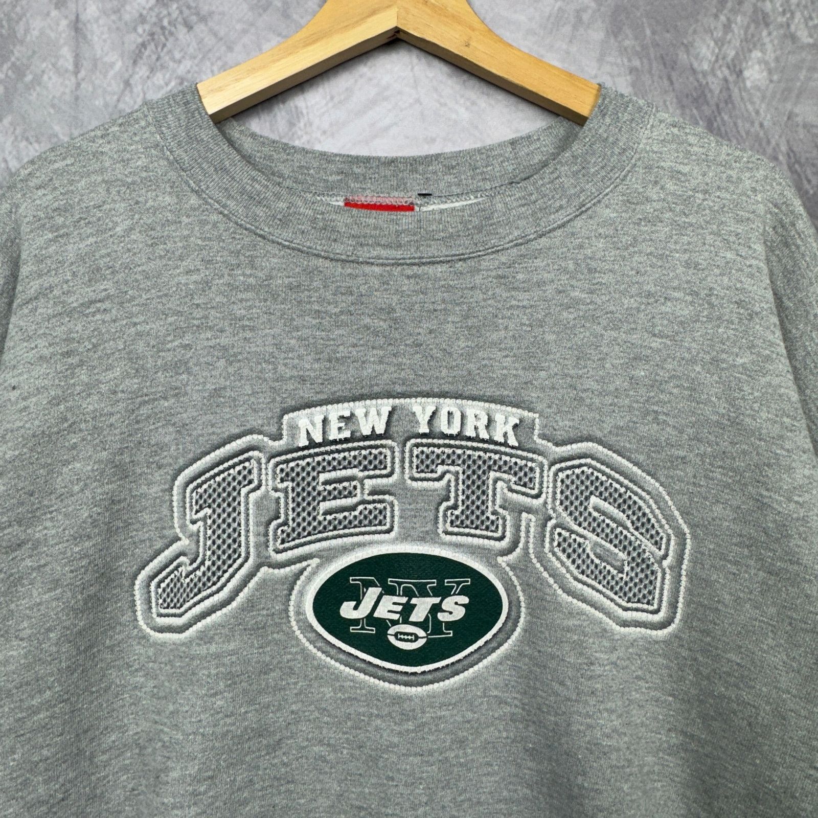 Vintage 00s Gray New York Jets Logo Graphic Sweatshirt Xl 4146 T-Shirts, Hoodie | PodTeesHub.com