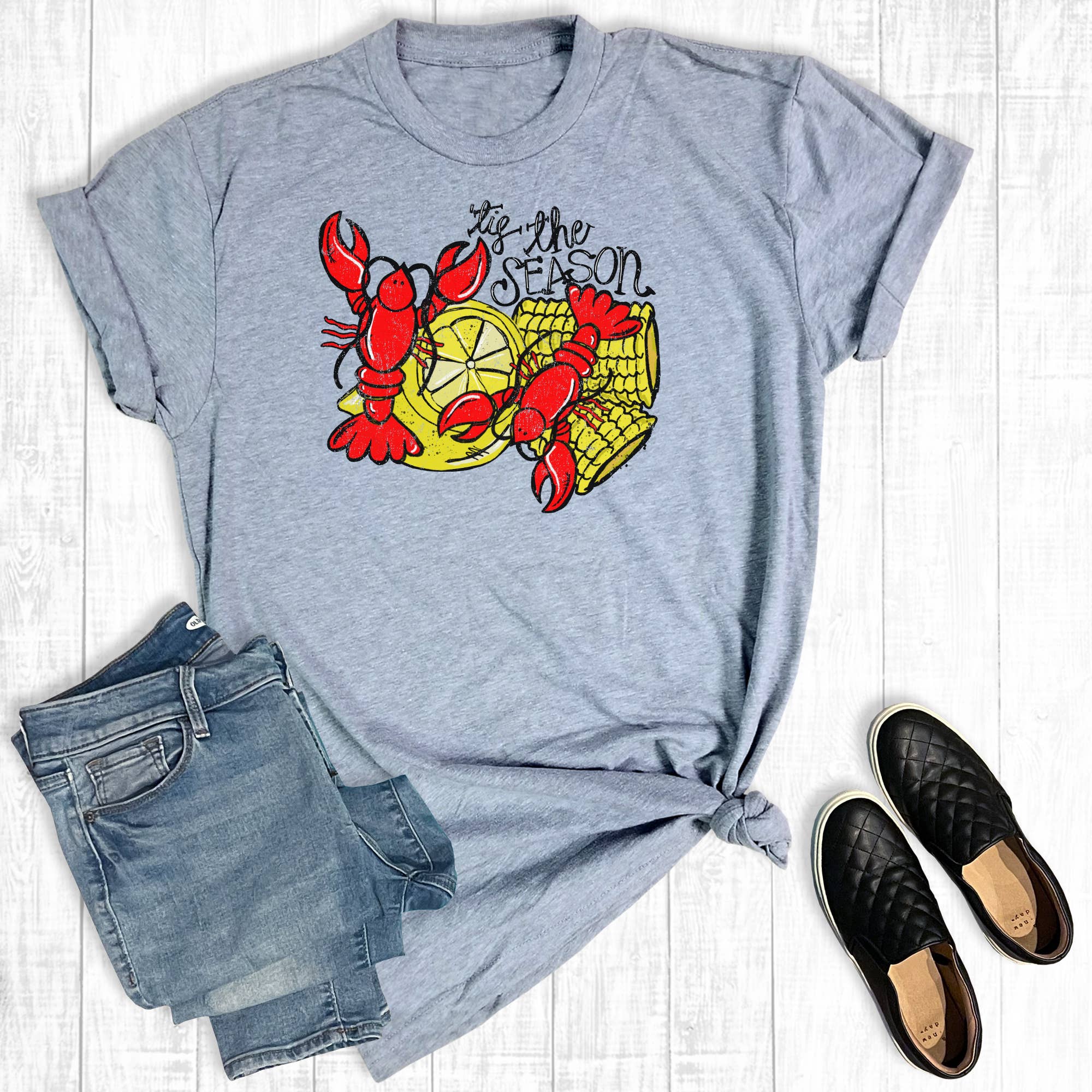 Crawfish Tis the Season Graphic Tee Hoodie, Sweatshirt | PodTeesHub.com