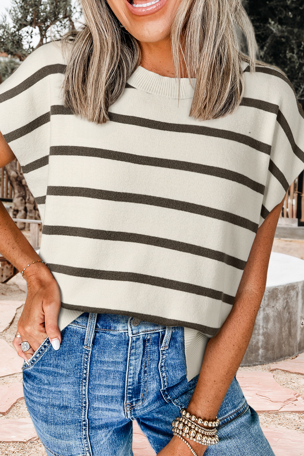 Summer 2026 Stripe Side Slits Crewneck  Sweater Tee (S-Xl) Hoodie, Sweatshirt | PodTeesHub.com