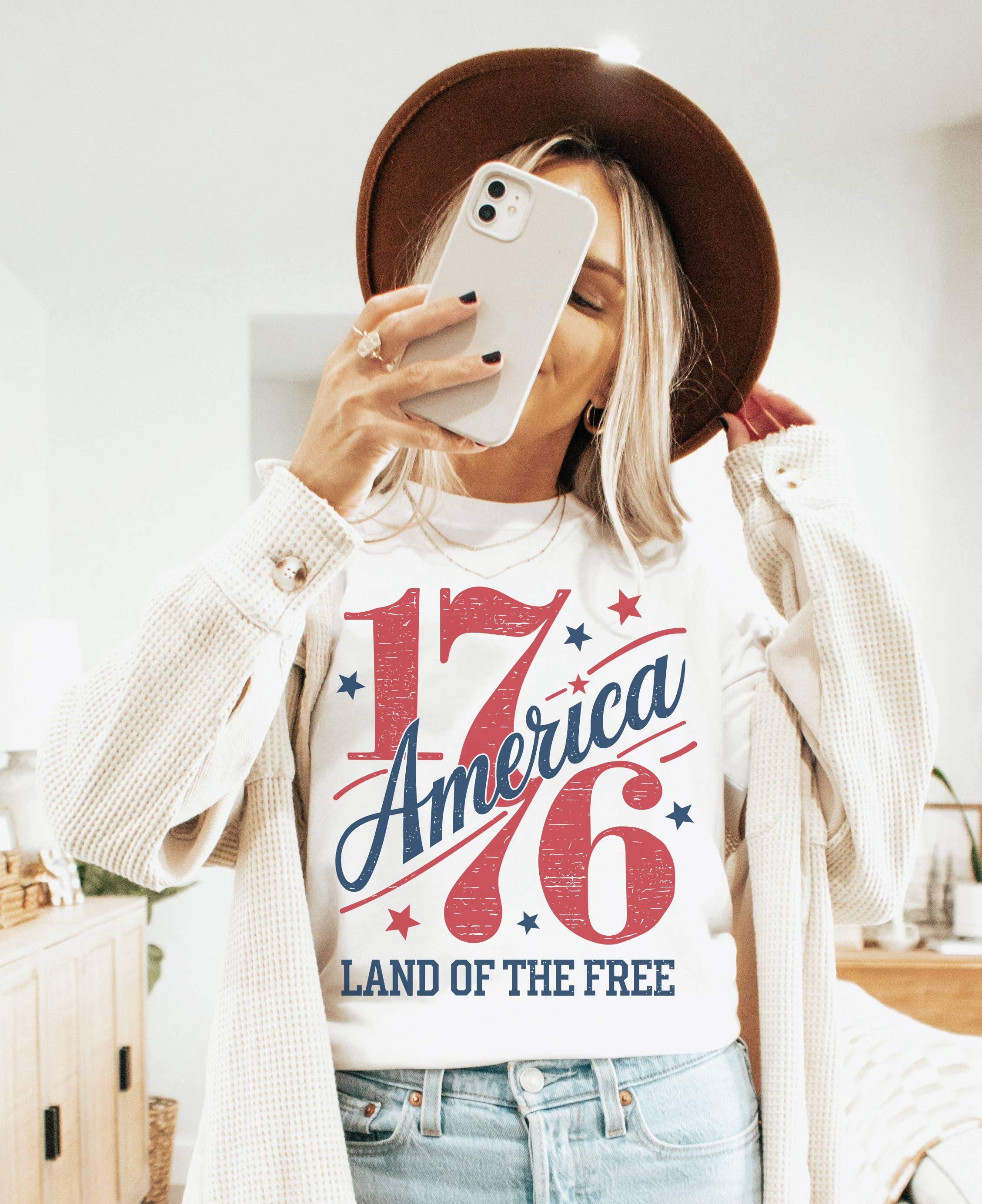 1776 Land of the Free Tee | Patriotic T Shirt | Usa Tee Hoodie, Sweatshirt | PodTeesHub.com