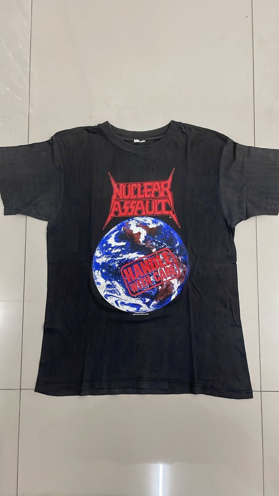 Band Tees Vintage Nuclear Assault Handle With Care Tour Trash Metal Hoodie, Sweatshirt | PodTeesHub.com