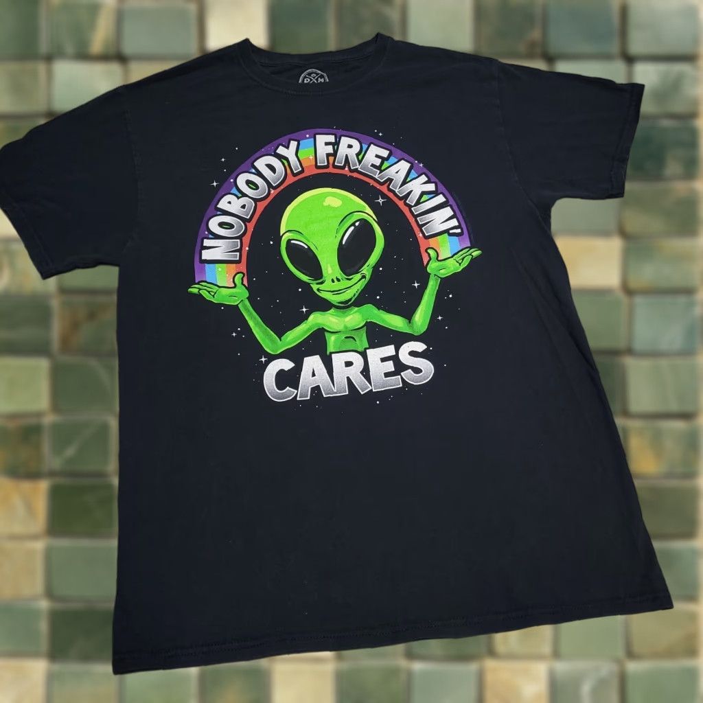 Rainbow Dom Funny Alien Ufo T Shirt M Men Black Crew Neck Short Sleeve Regular Cotton Knit 2010s Hum Hoodie, Sweatshirt