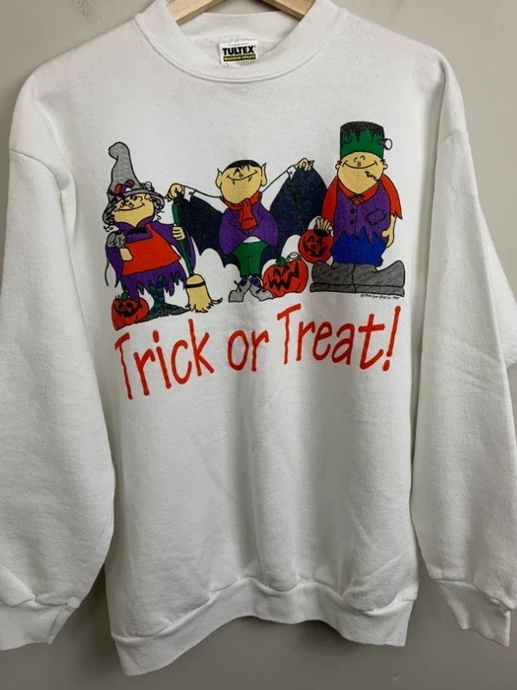 Vintage Crewneck Trick Or Treat Halloween Tultex Vintage Sweatshirt T-Shirts, Hoodie | PodTeesHub.com